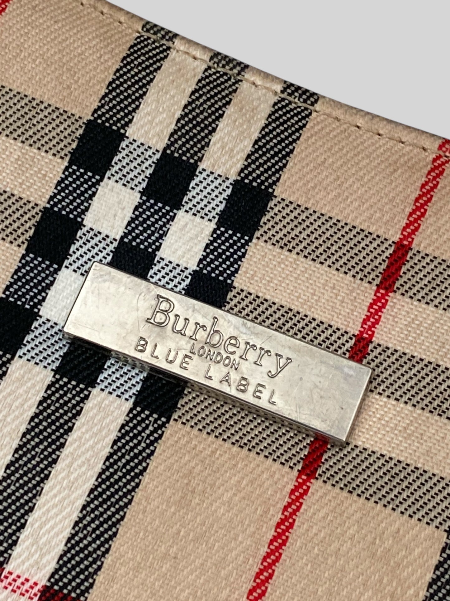 Vintage Burberry Nova Check Large Handbag Shoulder Bag Beige