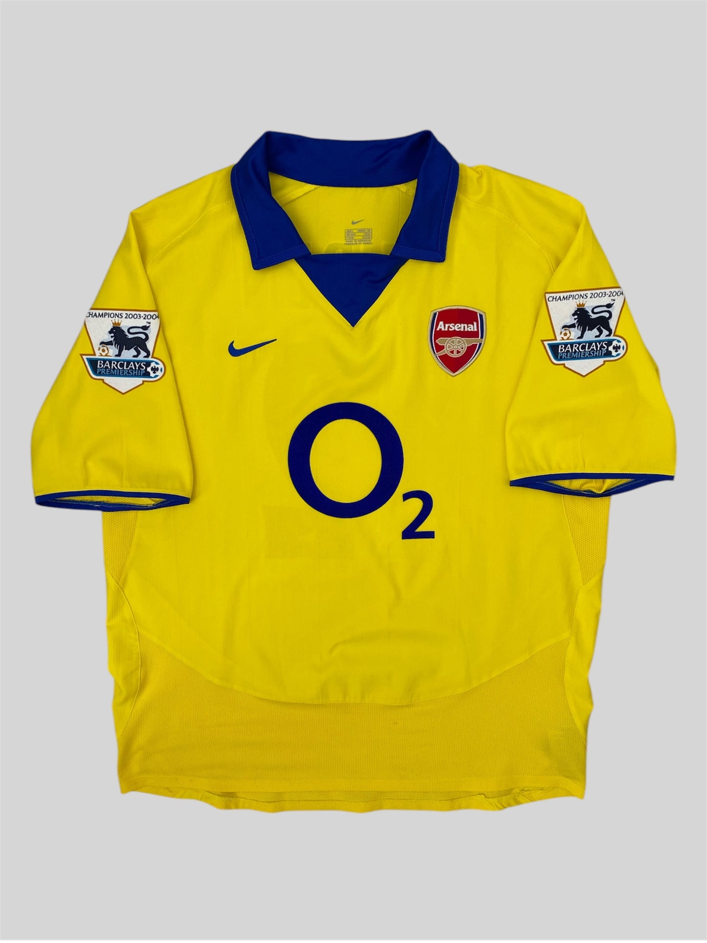 Arsenal 2003/2004 Nike Away Shirt “Lauren 12” Yellow Large