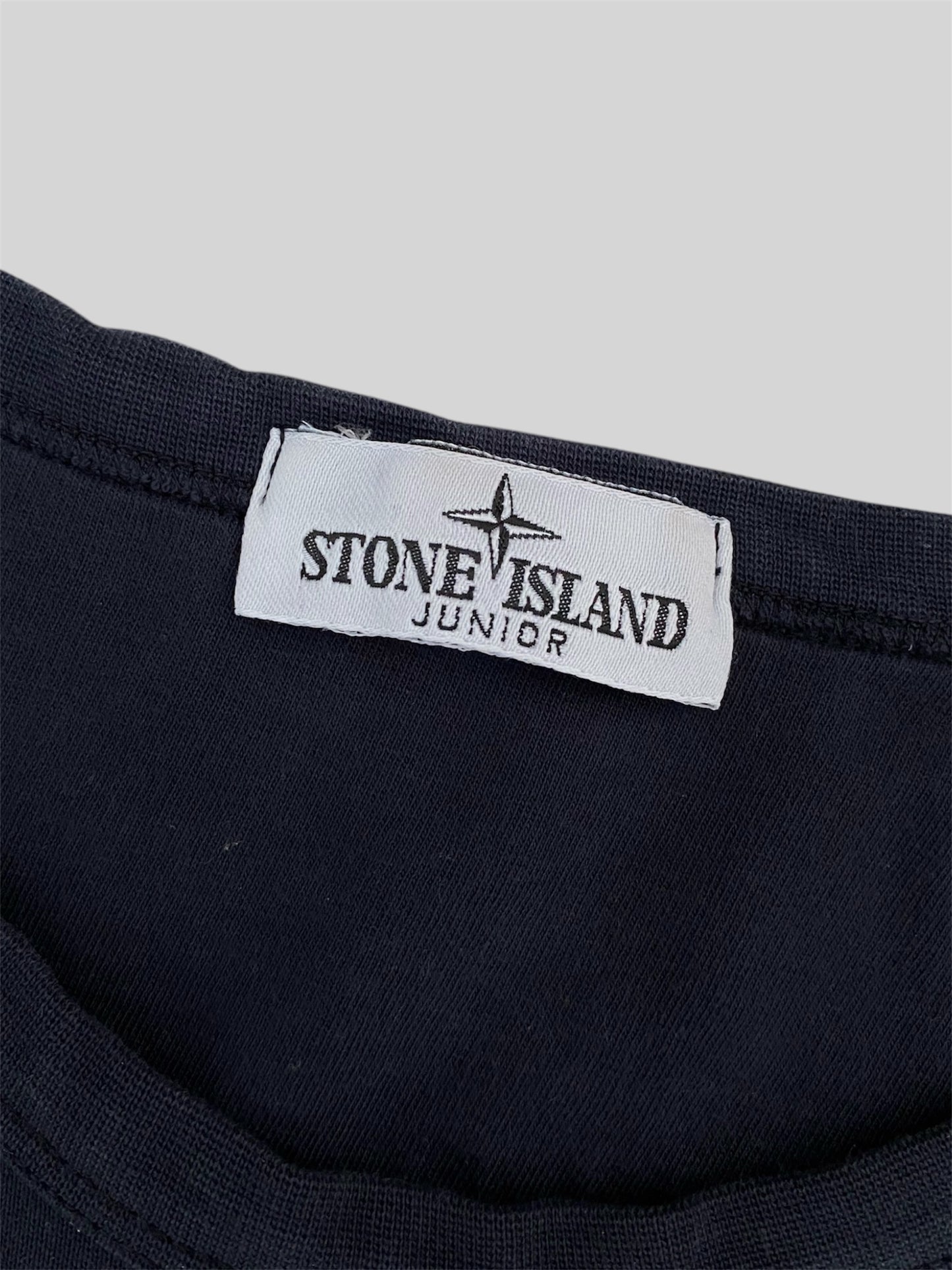 Authentic Stone Island Junior 2023 Spellout Pullover Sweatshirt Navy Age 14