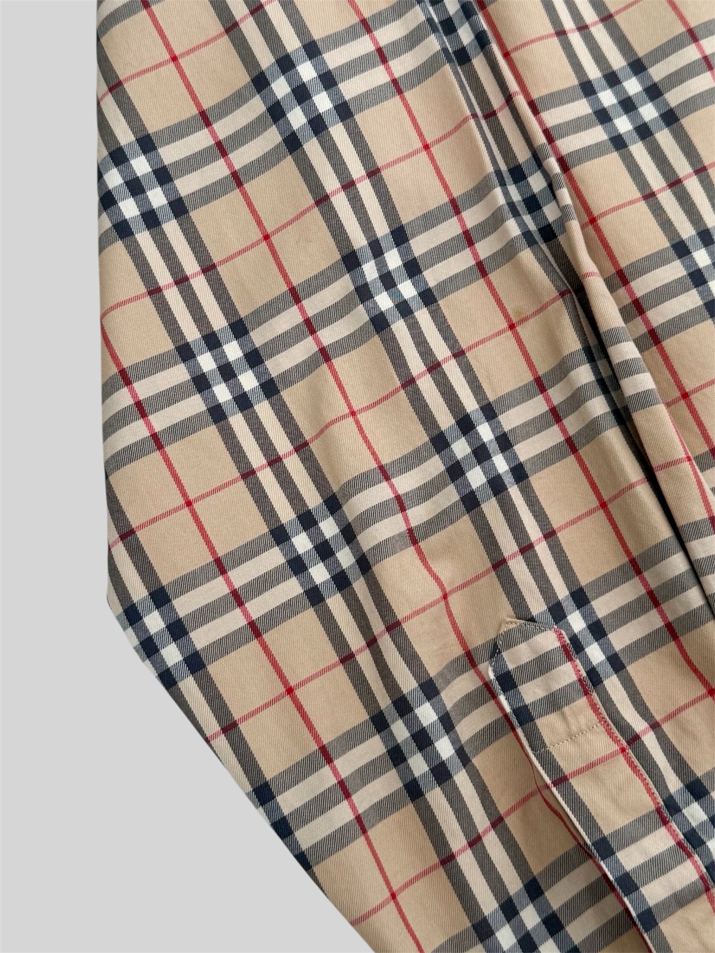 Vintage Burberry 2000s Nova Check Long Sleeve Button Up Shirt Beige Medium