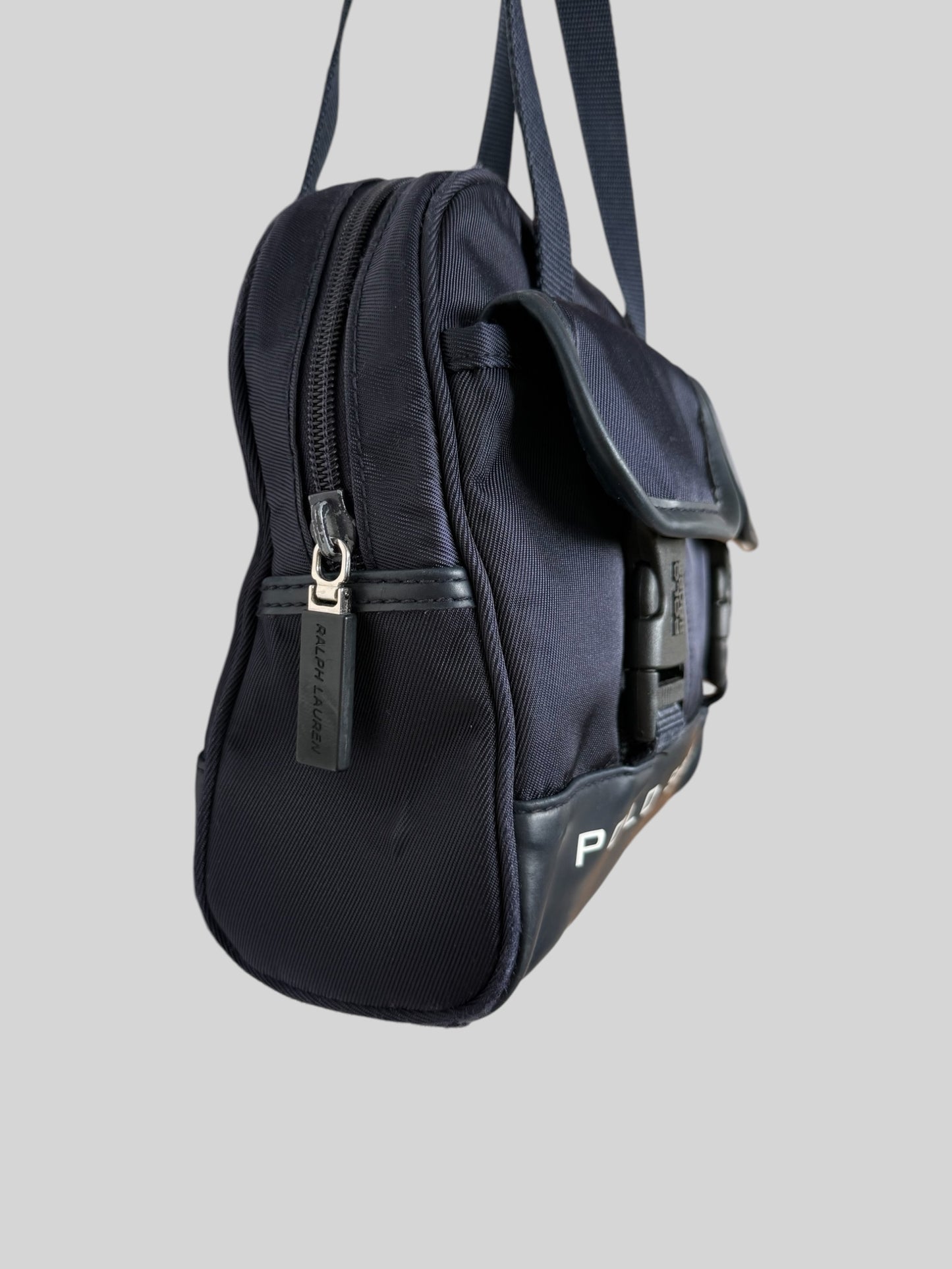 Vintage 1990s Polo Sport Ralph Lauren Small Shoulder Nylon Bag Navy Blue