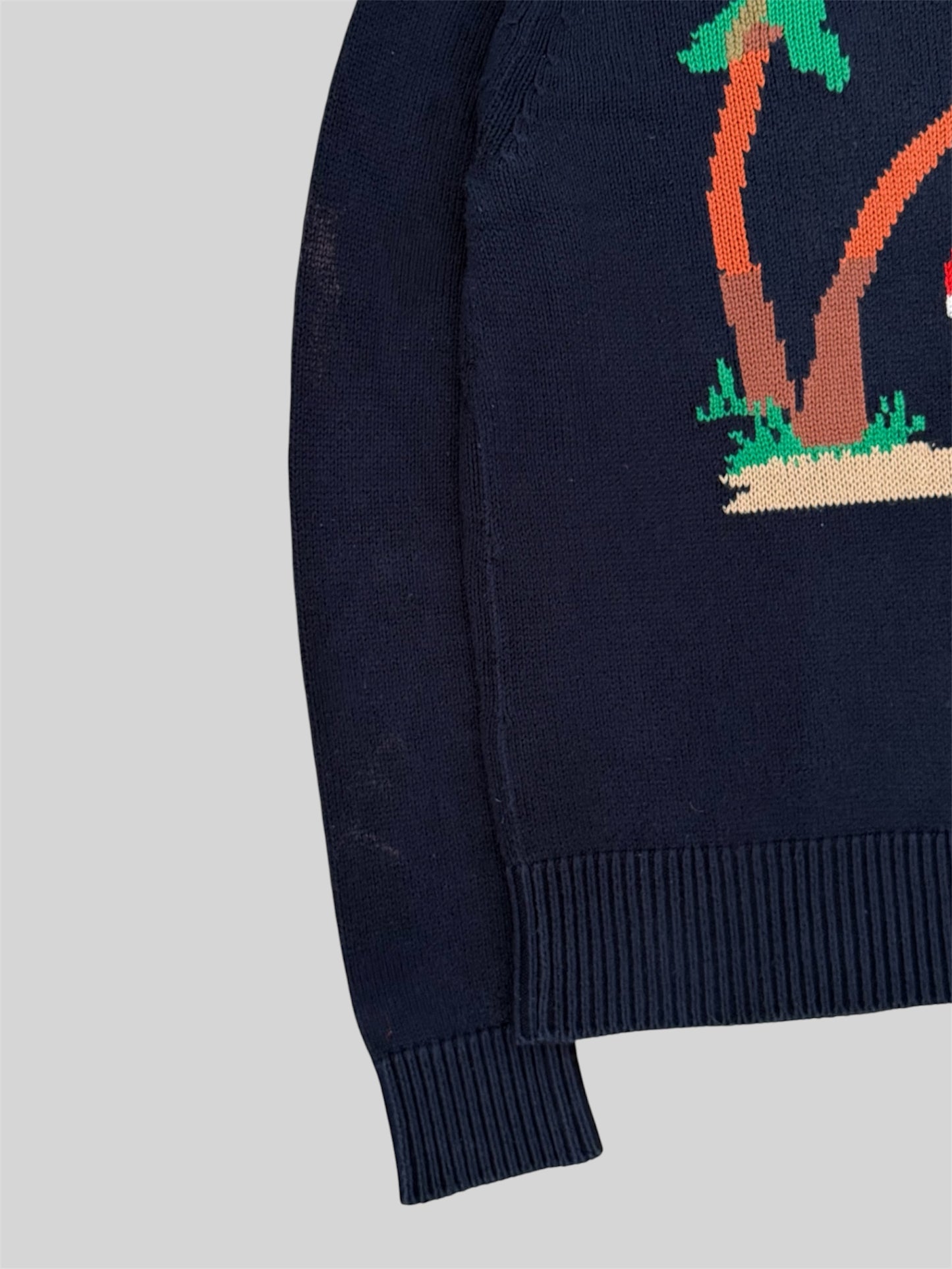 Authentic Polo Ralph Lauren Sailboat Beach Knitted Pullover Jumper Navy Small