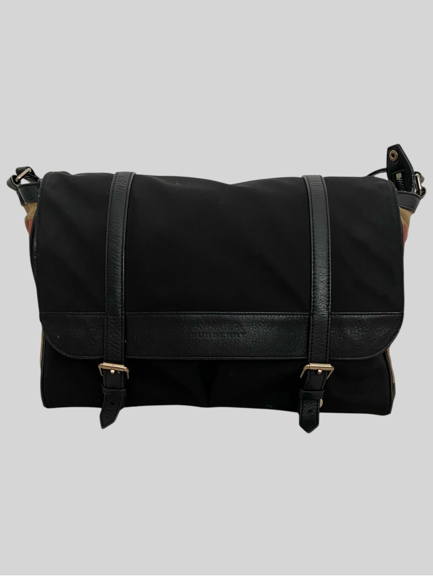 Burberry Nova Check Diaper Changing Messenger Bag Black