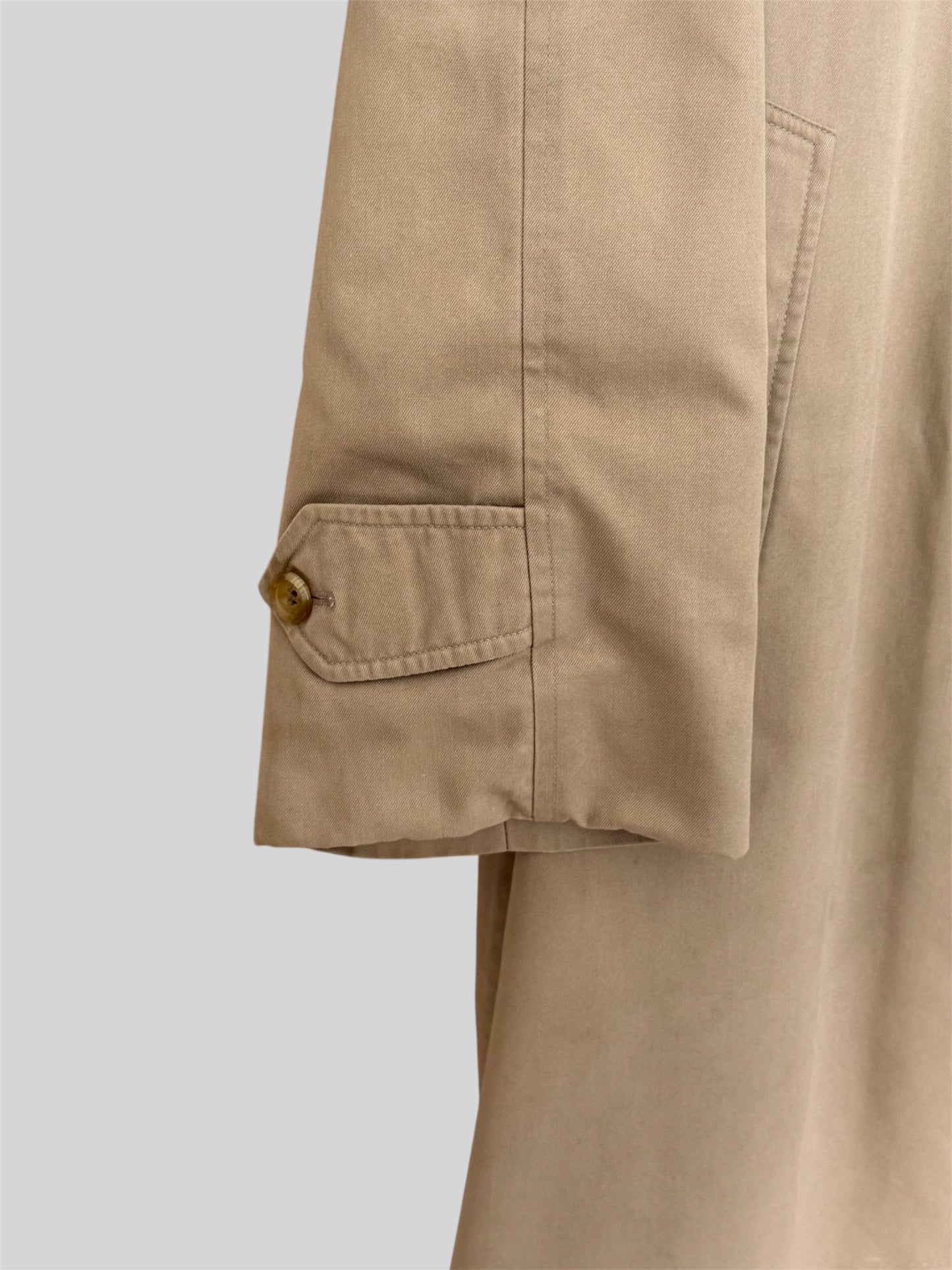 Vintage Burberry Men’s Regular Fit Mid Length Mac Trench Coat Beige Size Large