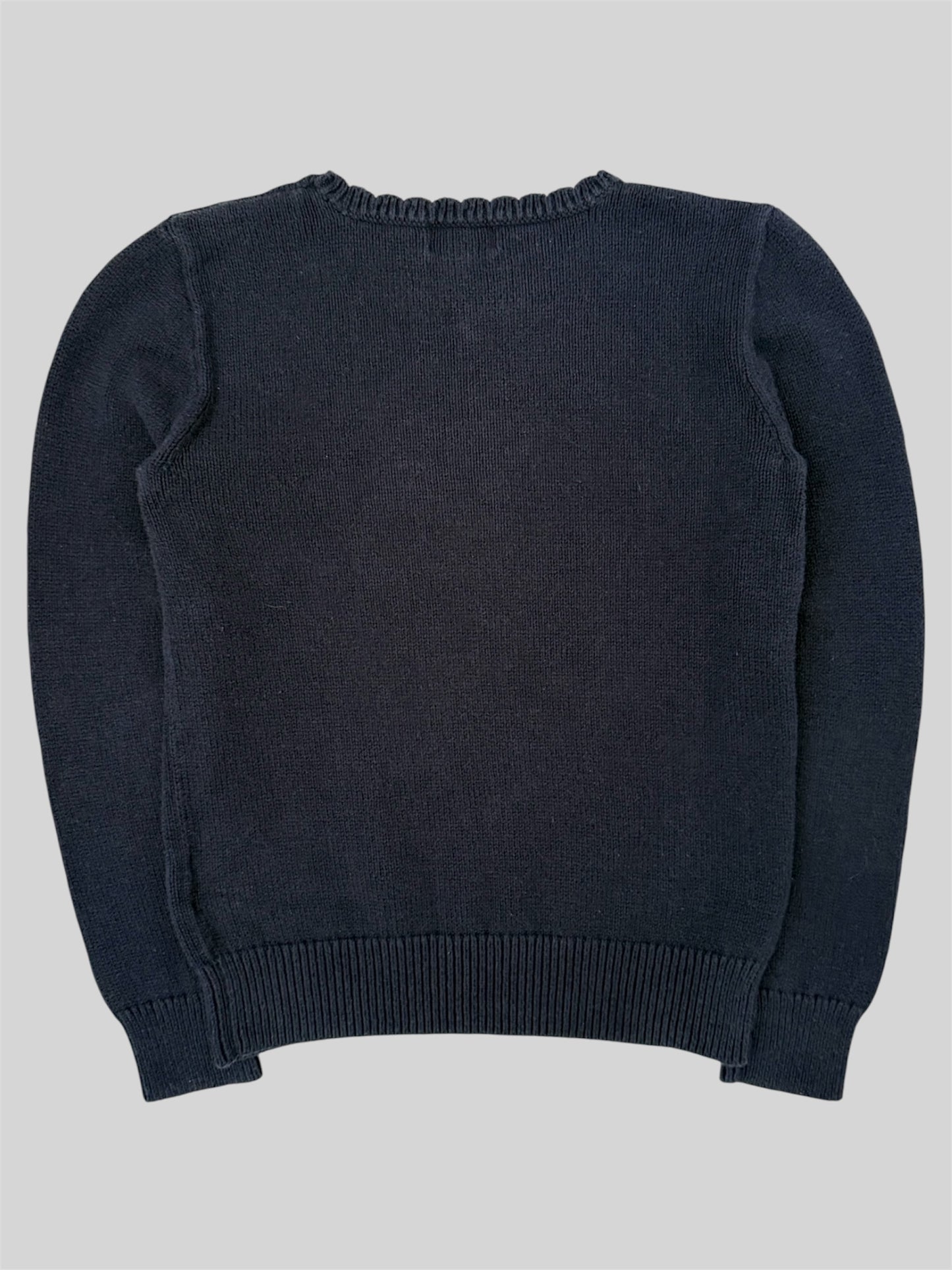 Authentic Polo Ralph Lauren Teddy Bear Knitted Pullover Jumper Navy L (12-14)
