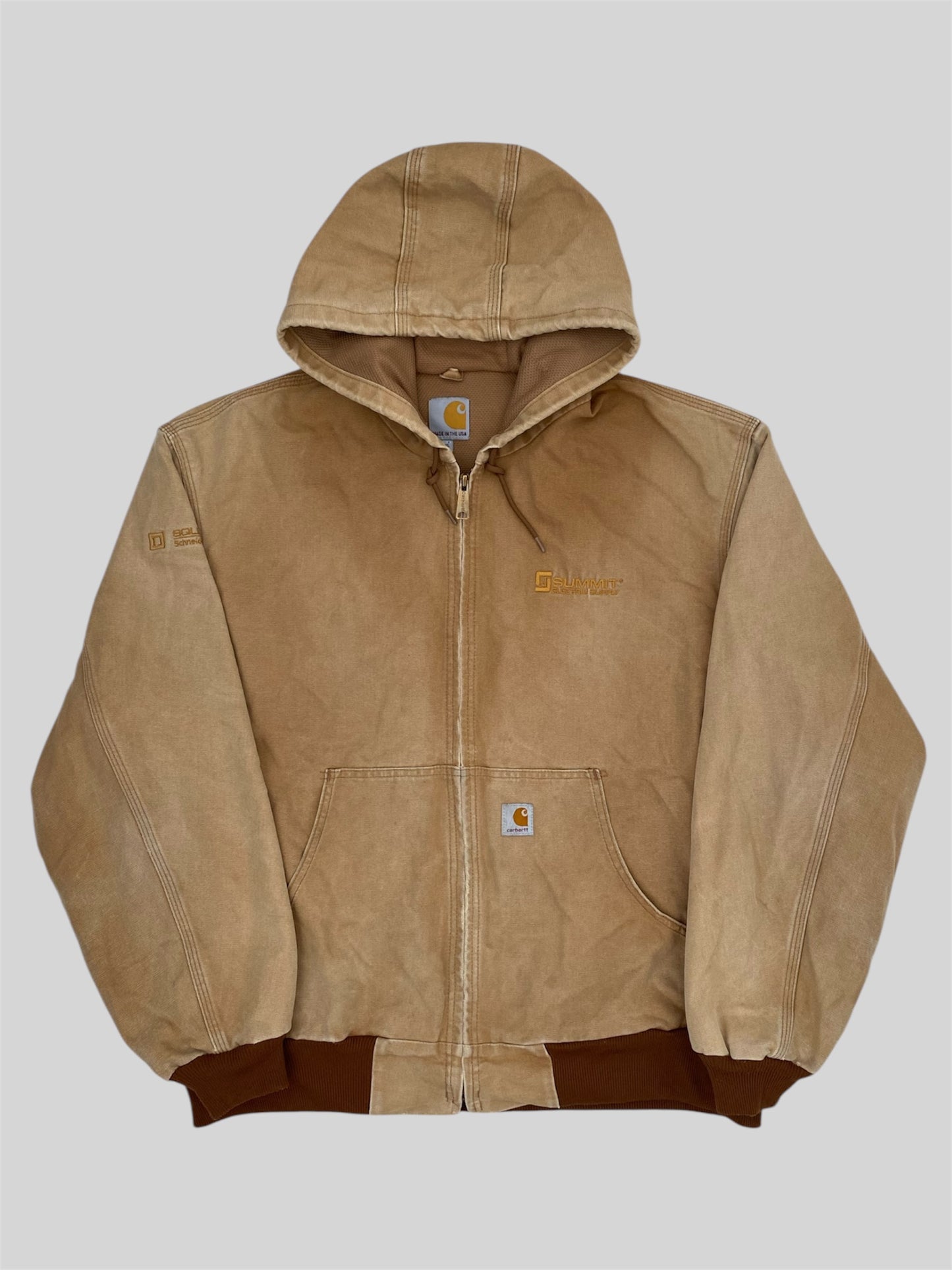 Vintage Carhartt Hooded Jacket J131 BRN Beige X-Large