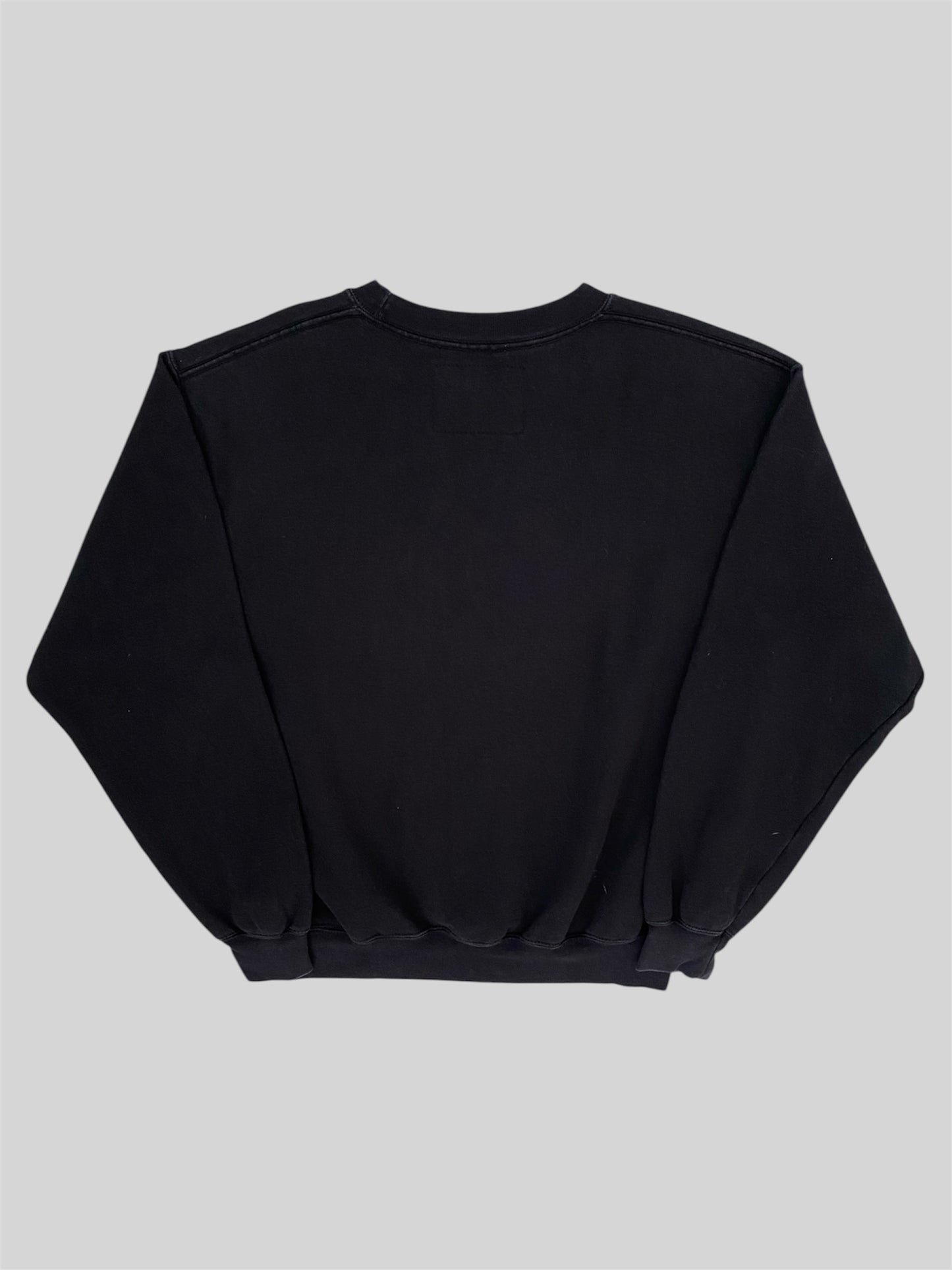 Vintage Burberry Embroidered Spellout Pullover Sweatshirt Black Medium
