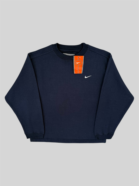 Brand New With Tags Vintage Nike Embroidered Pullover Sweatshirt Navy Large