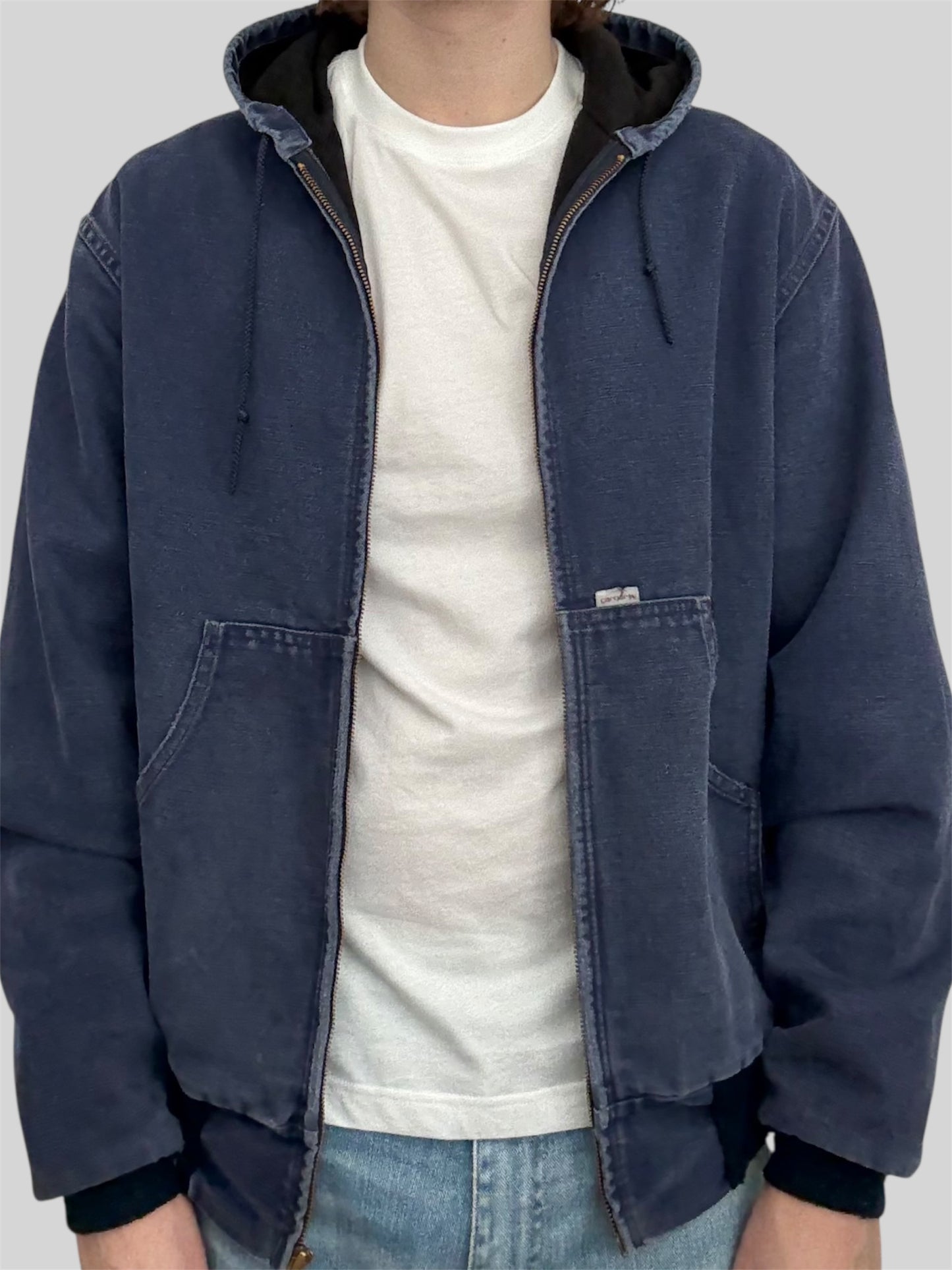 Vintage Carhartt 1990s Thin Lined Active Jacket Navy Large Made In USA