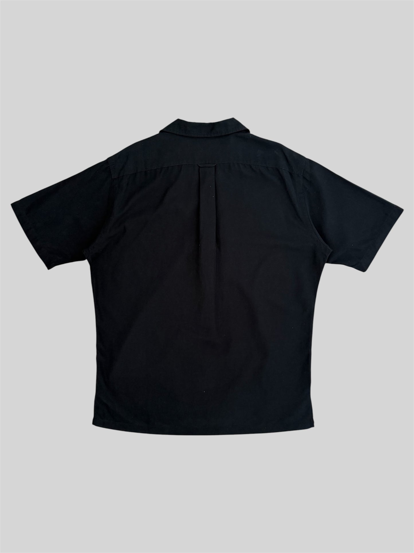 Rare Polo Ralph Lauren 1990s Button Up Caldwell Silk Cotton Camp Shirt Black M