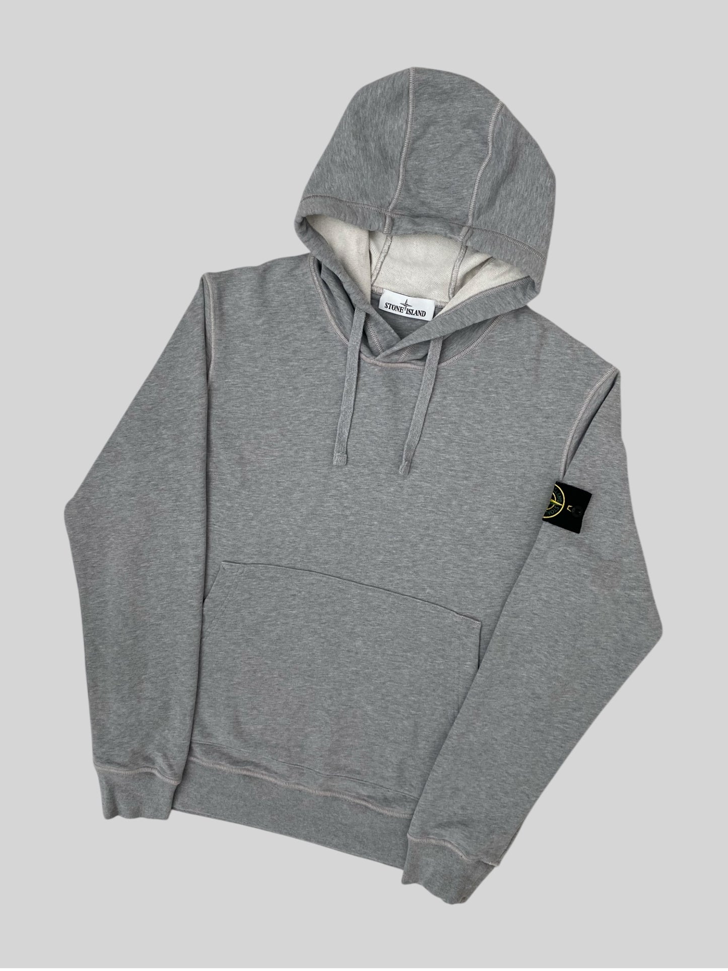 Authentic Stone Island 2021 Pullover Hoodie Light Grey Large