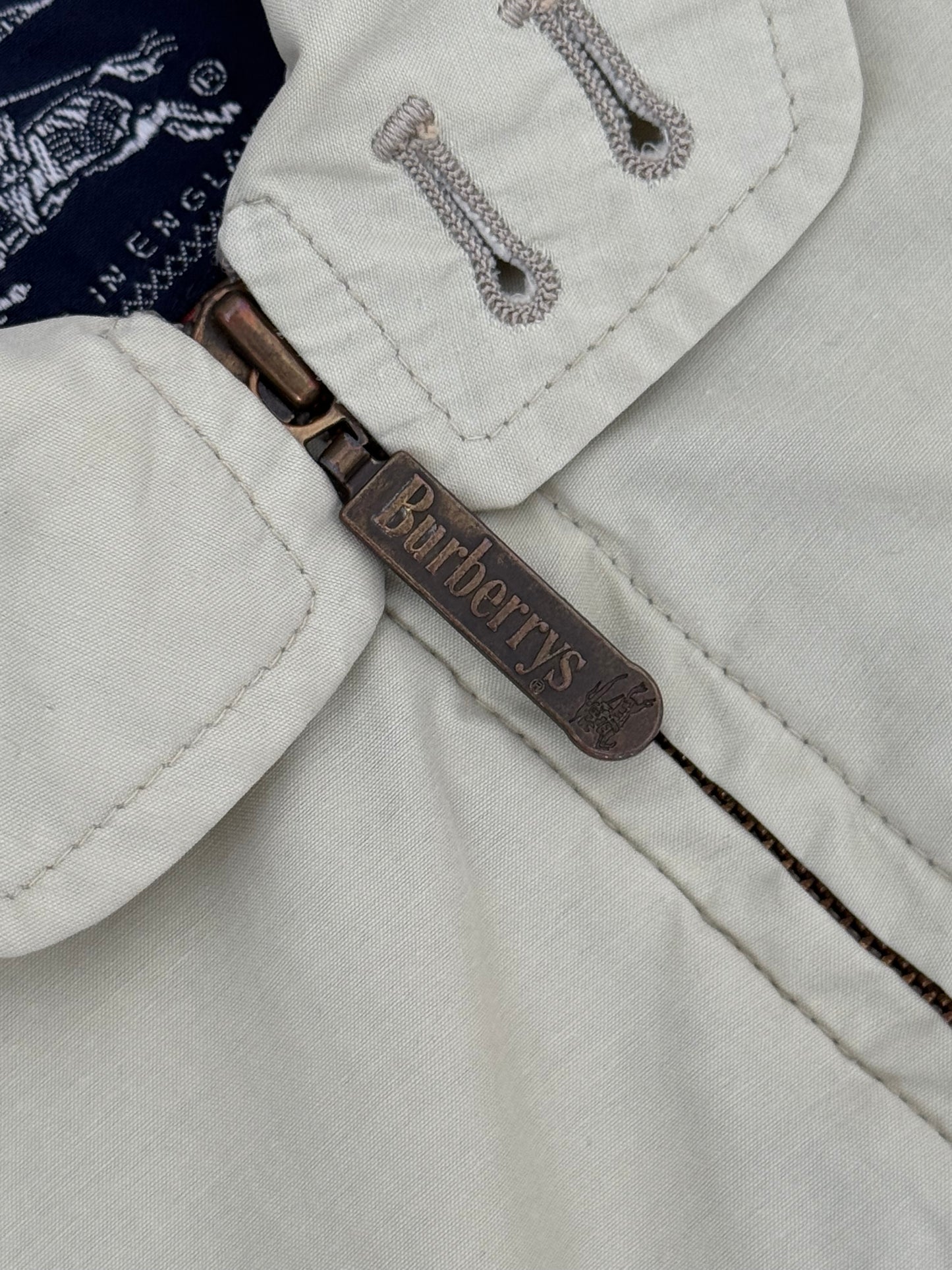 Authentic 1990s Burberry Nova Check Full Zip Coat Beige X-Large