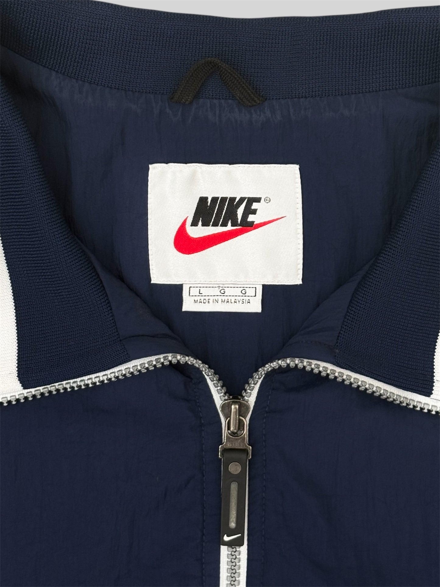 Vintage Nike Embroidered Spellout Quarter Zip Windbreaker Jacket Blue Large