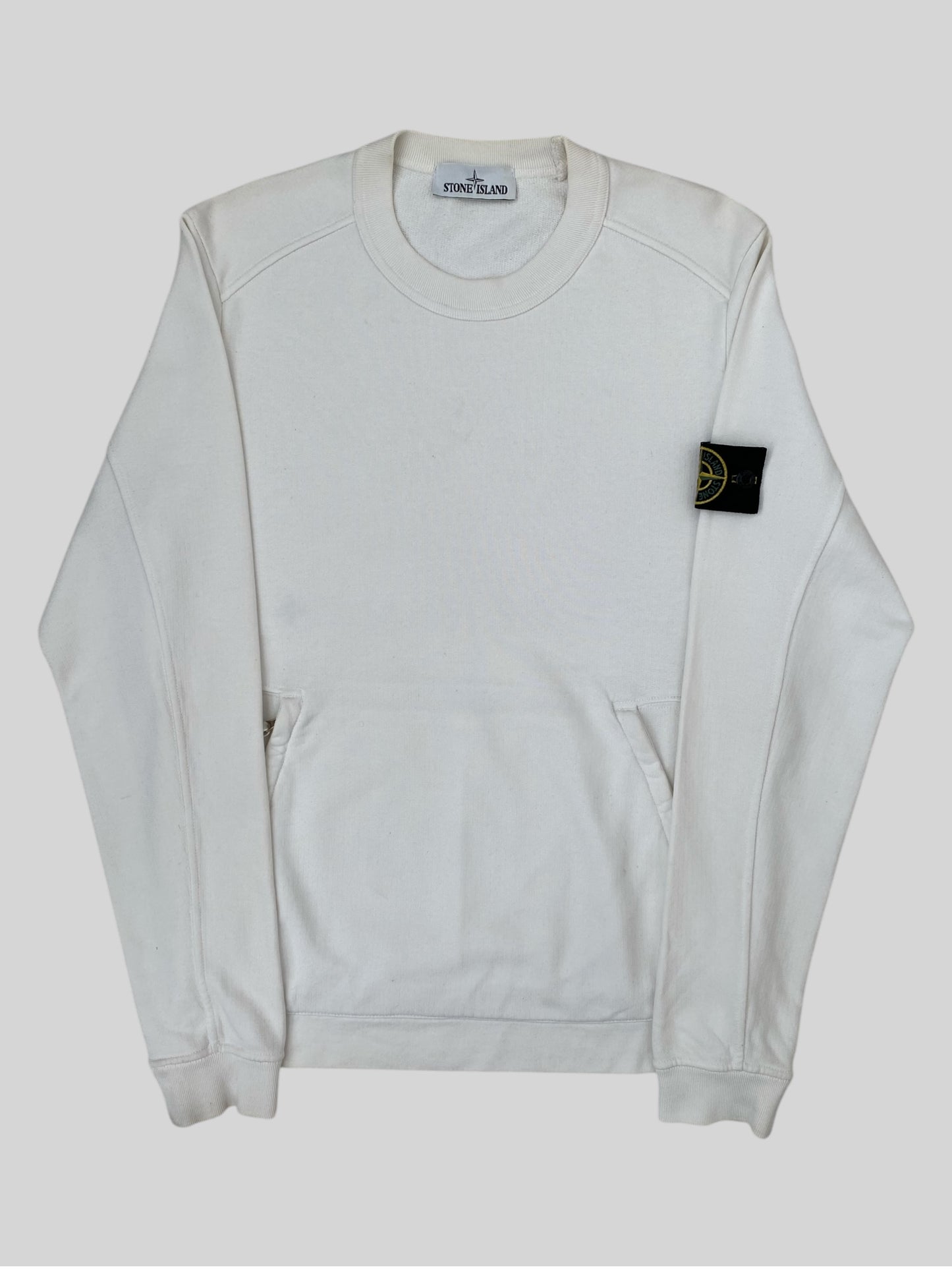 Authentic Rare Stone Island 2016 Pullover Spellout Sweatshirt White Small