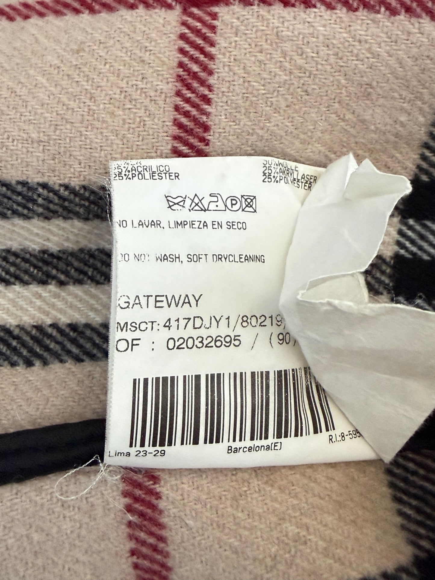 Authentic 2007 Burberry Nova Check Lined Wool Blend Coat Dark Beige Medium
