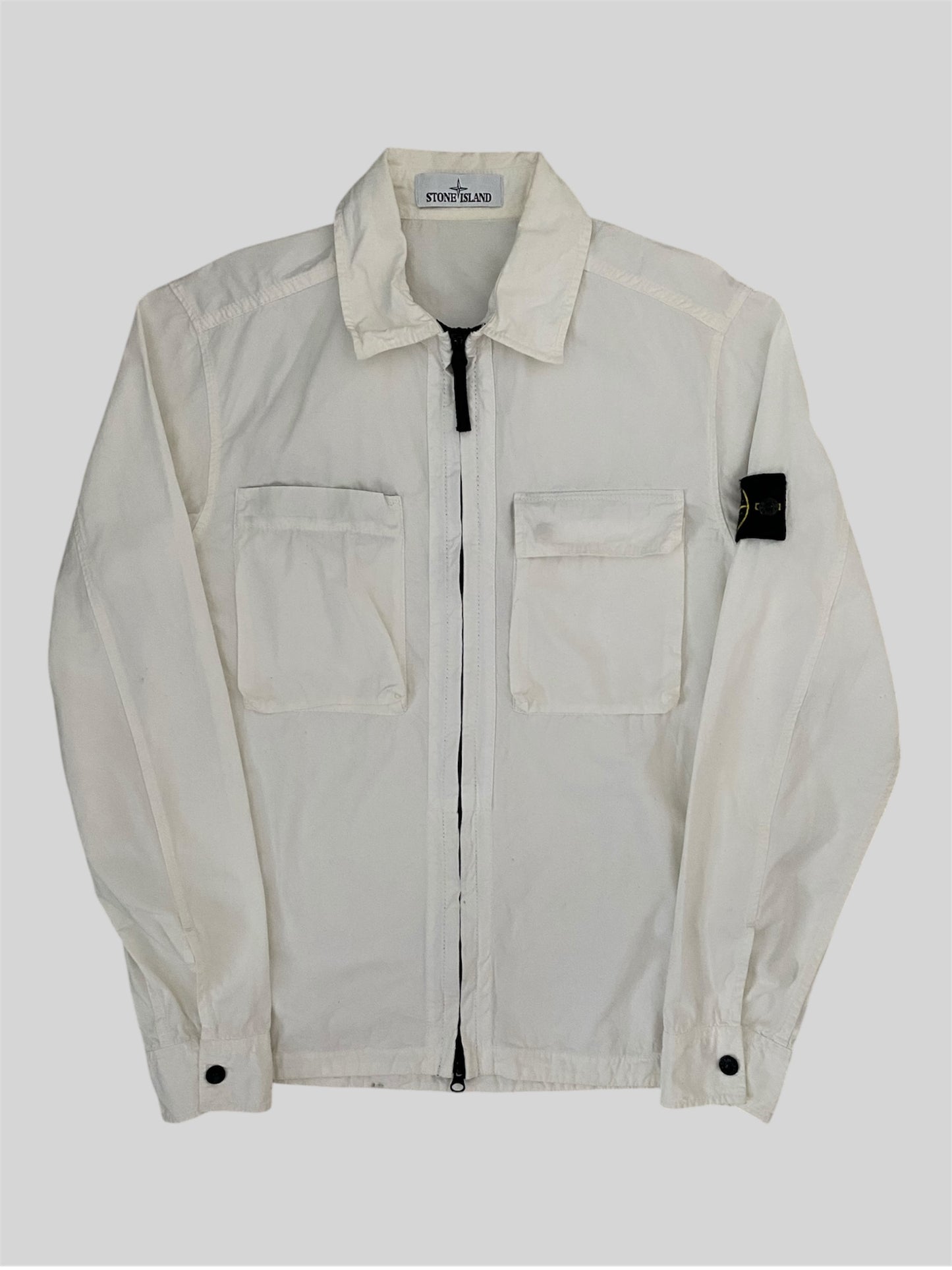 Authentic Stone Island 2018 Full Zip Overshirt Jacket White Small