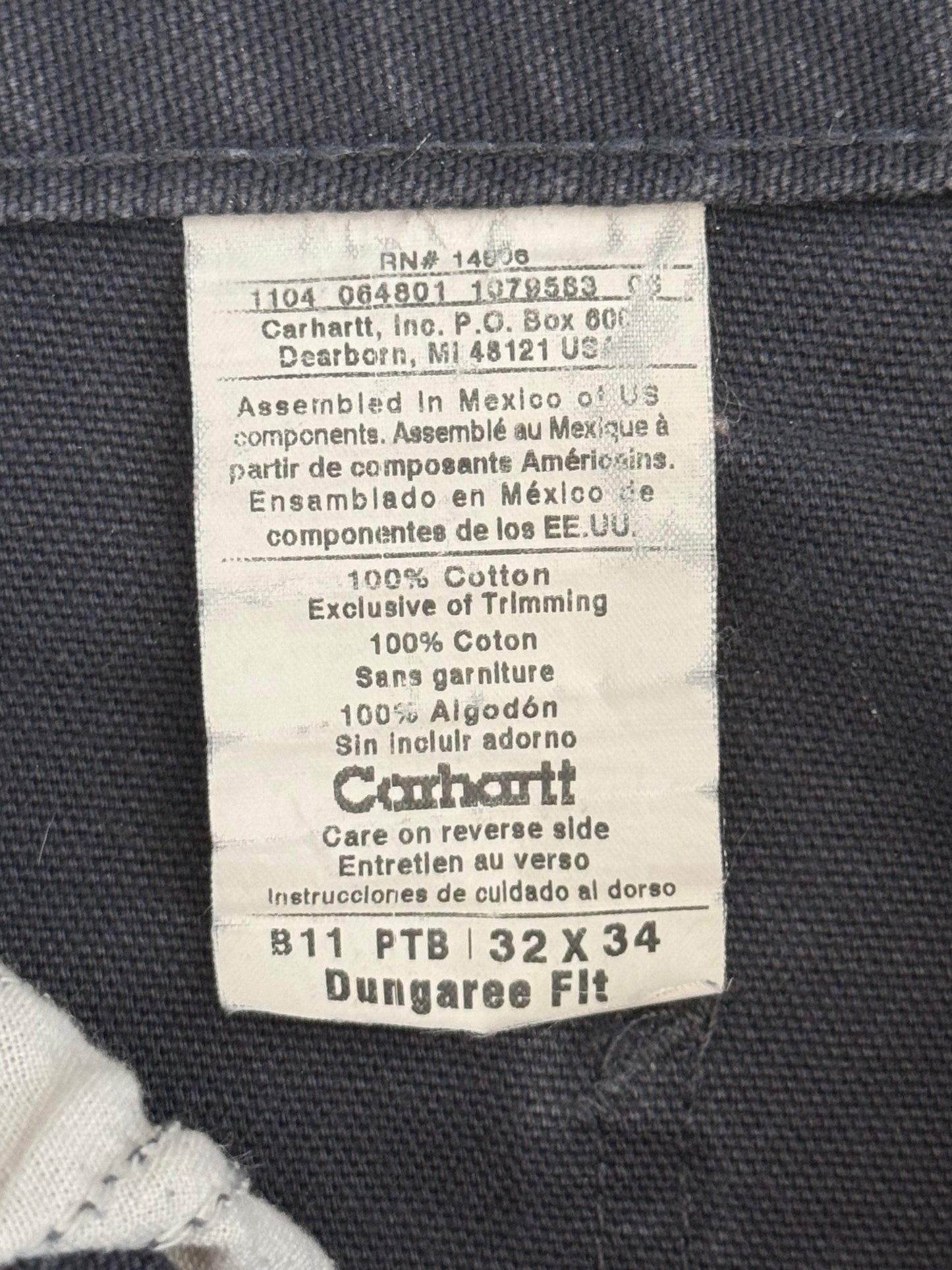 Vintage Carhartt 2004 Single Knee Carpenter Trousers B11 PTB Petrol Blue W32 L34