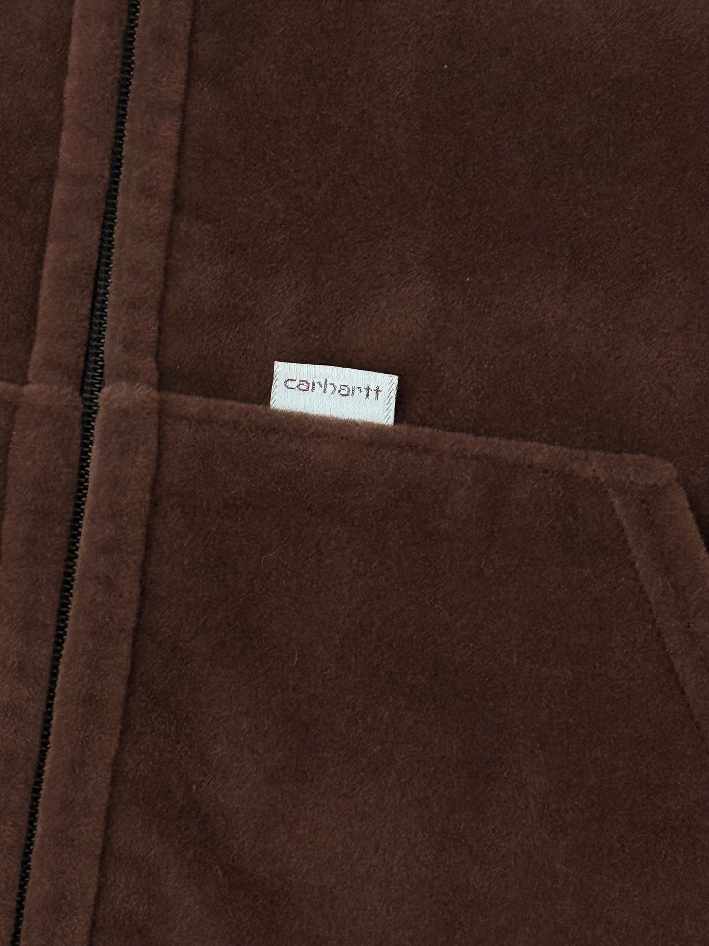 Vintage Carhartt 1994 Fleece Lined Full Zip Hoodie Brown X-Large Made In USA