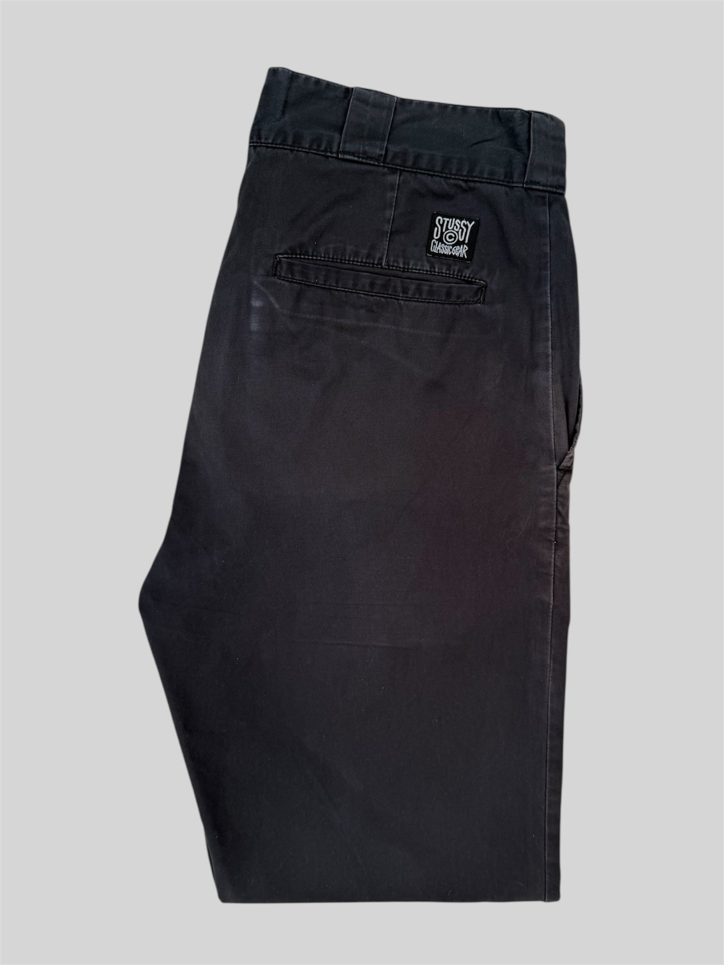 Vintage Stussy 2000s Stussy Classic Regular Fit Chino Trousers Faded Navy W34 L34