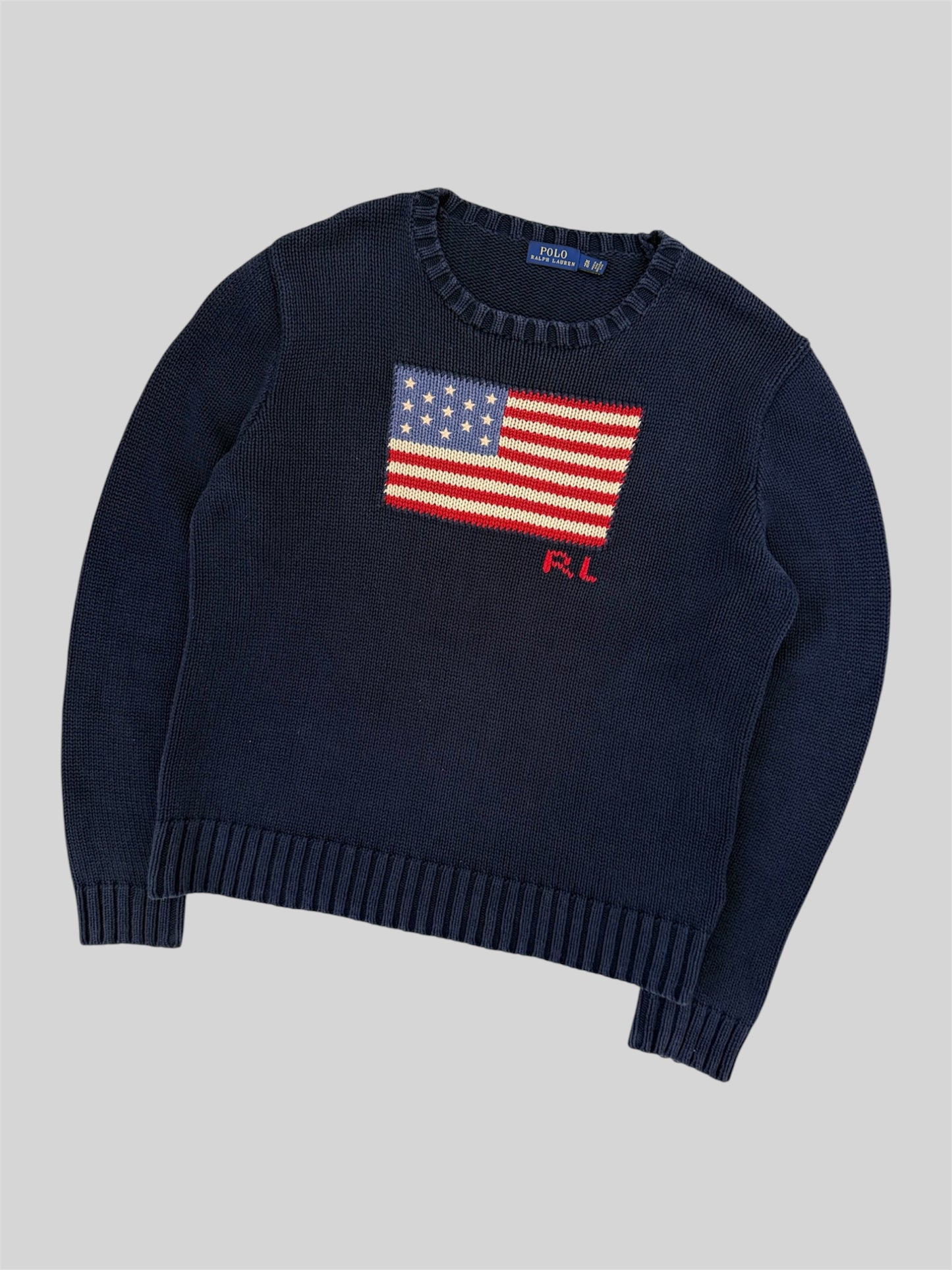 Authentic Polo Ralph Lauren USA Knitted Pullover Jumper Navy X-Large