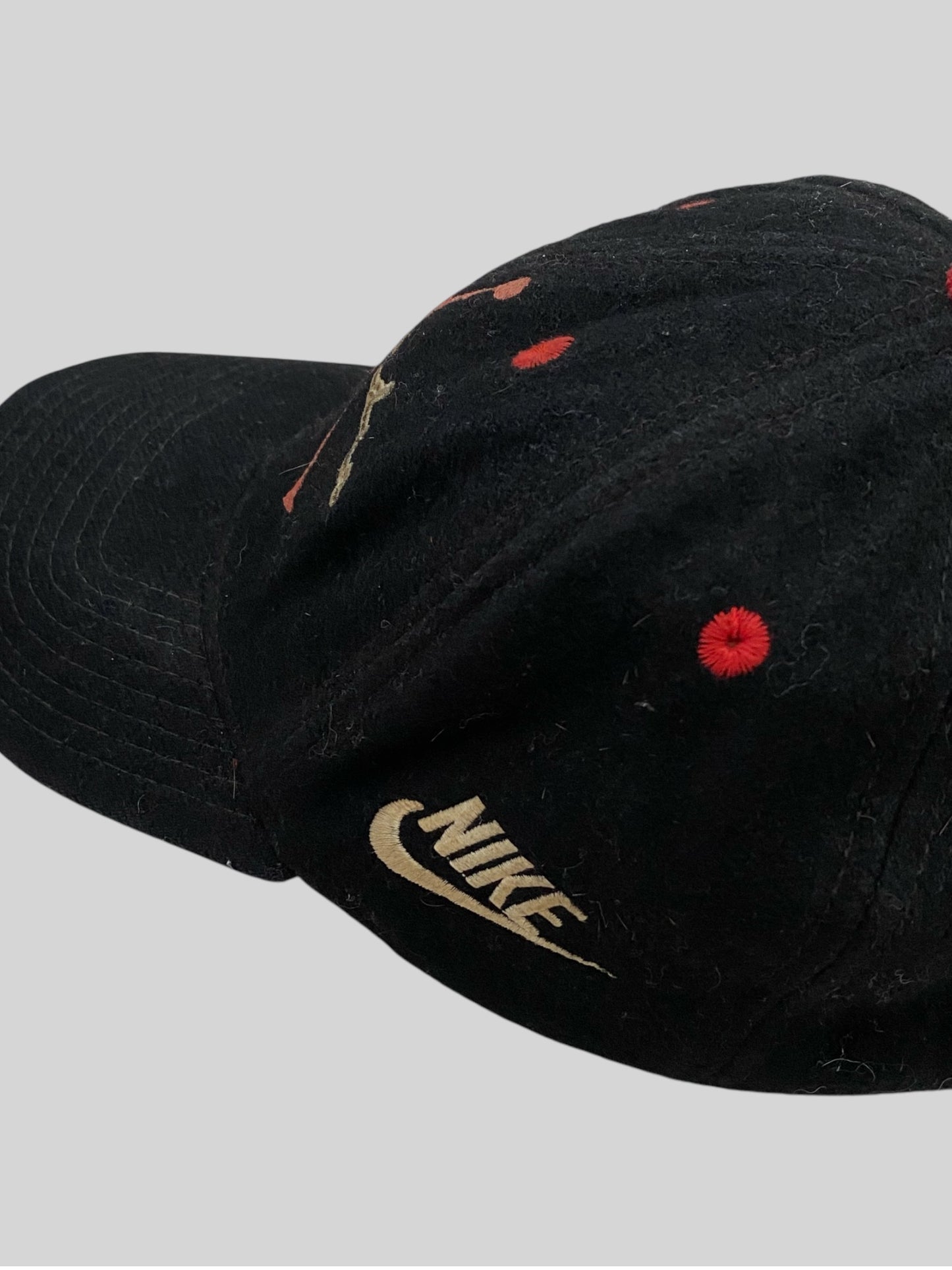 Rare 1990s Nike Air Jordan Embroidered Emblem Baseball Cap BlackAdults One Size