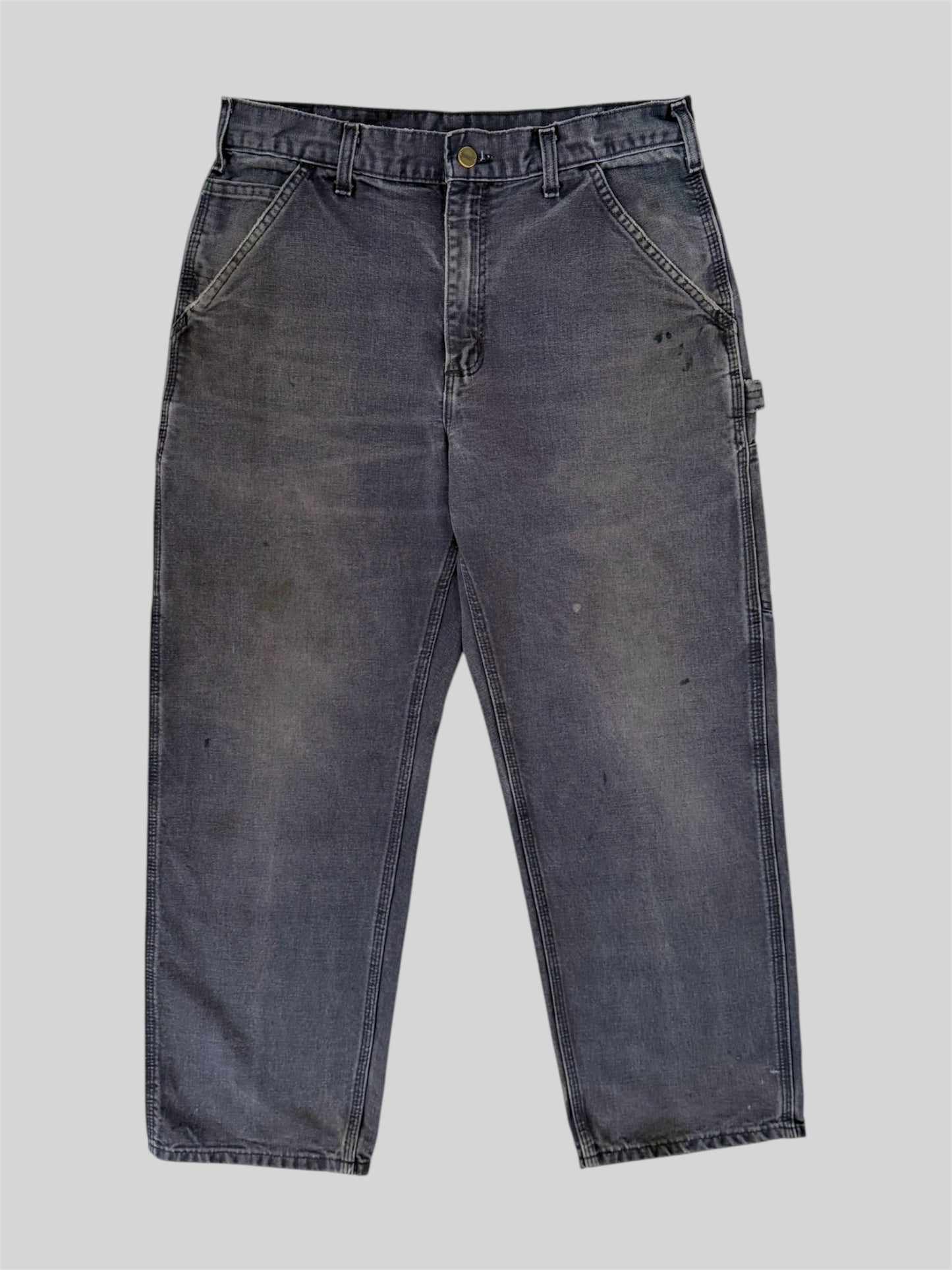 Vintage Carhartt 2007 Single Knee Carpenter Trousers B11 PTB Petrol Blue W32 L30