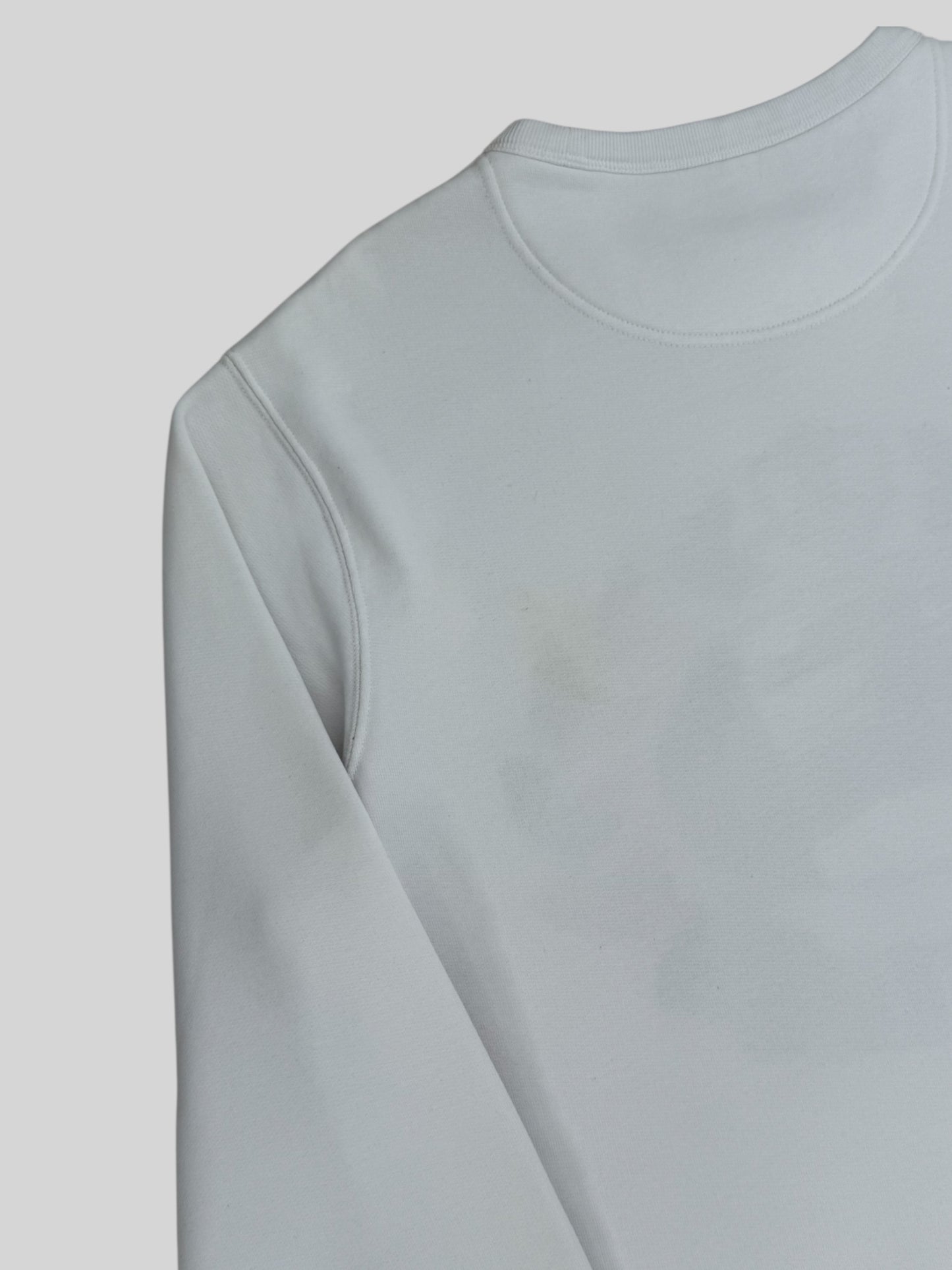 Authentic Modern Burberry Embroidered Spellout Pullover Sweatshirt White Medium