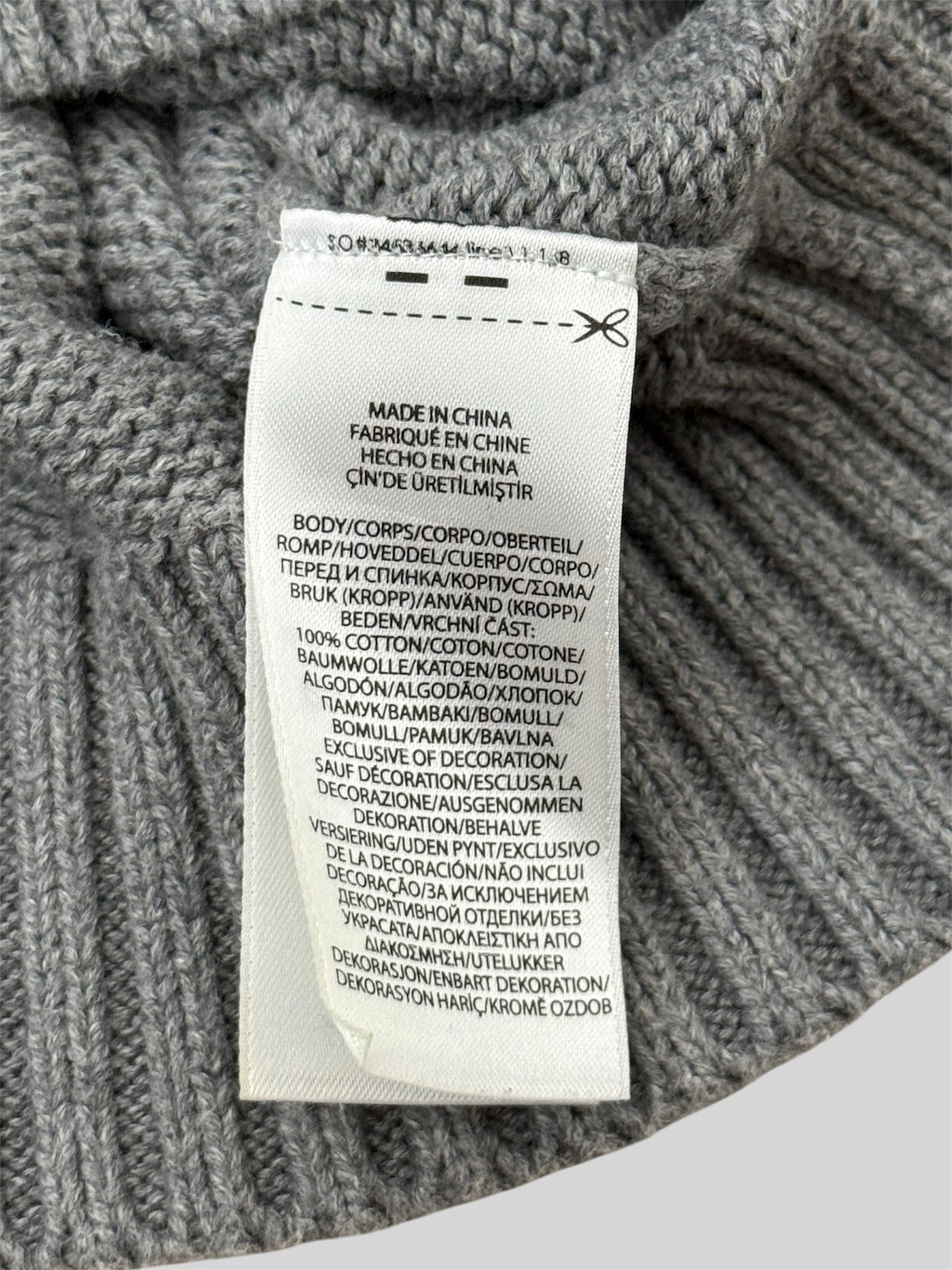 Authentic Polo Ralph Lauren Teddy Bear Knitted Pullover Jumper Light Grey M