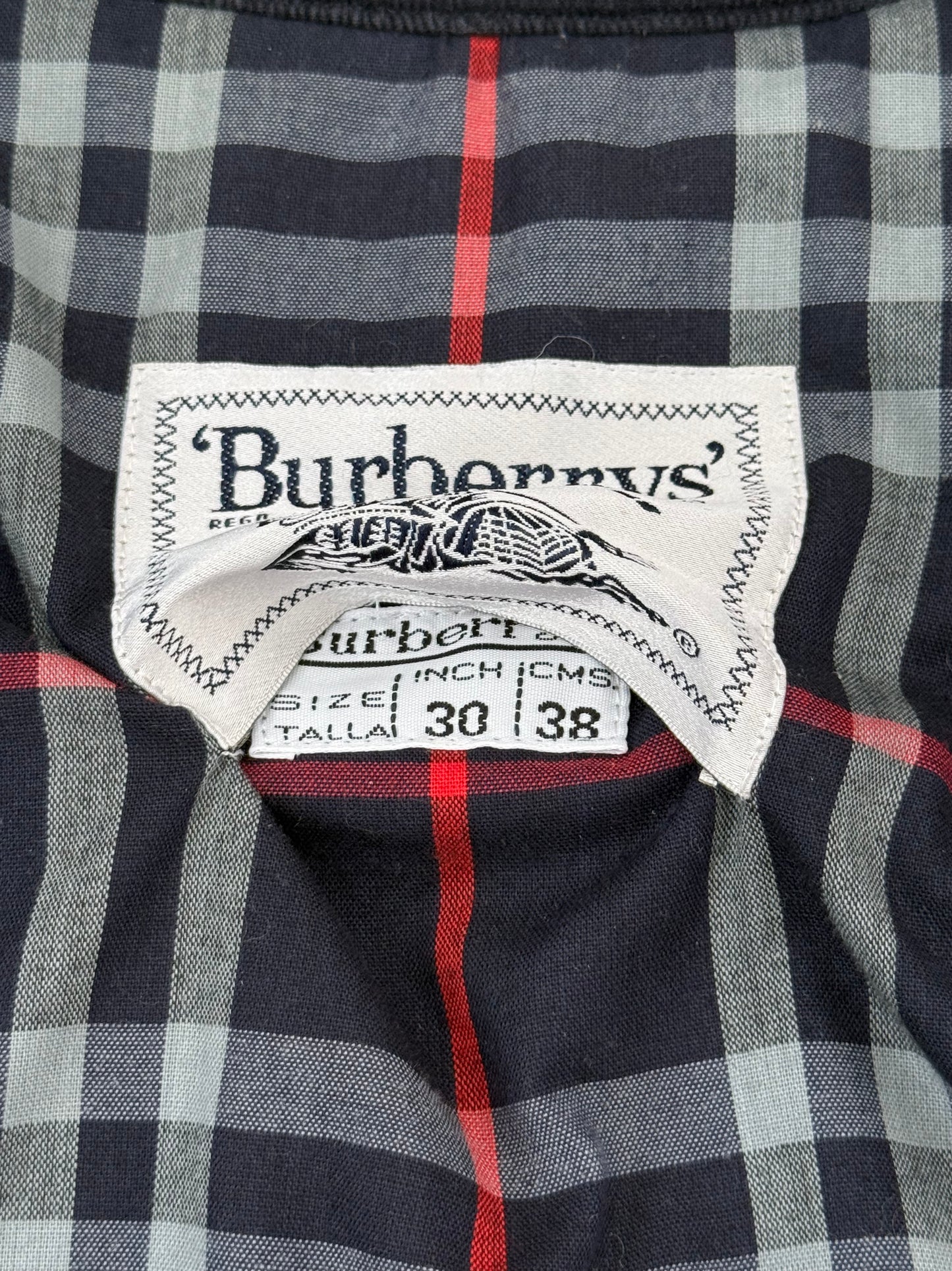 Vintage Burberry 1990s Men’s Button Up Quilted Nylon Jacket Black 38” Medium