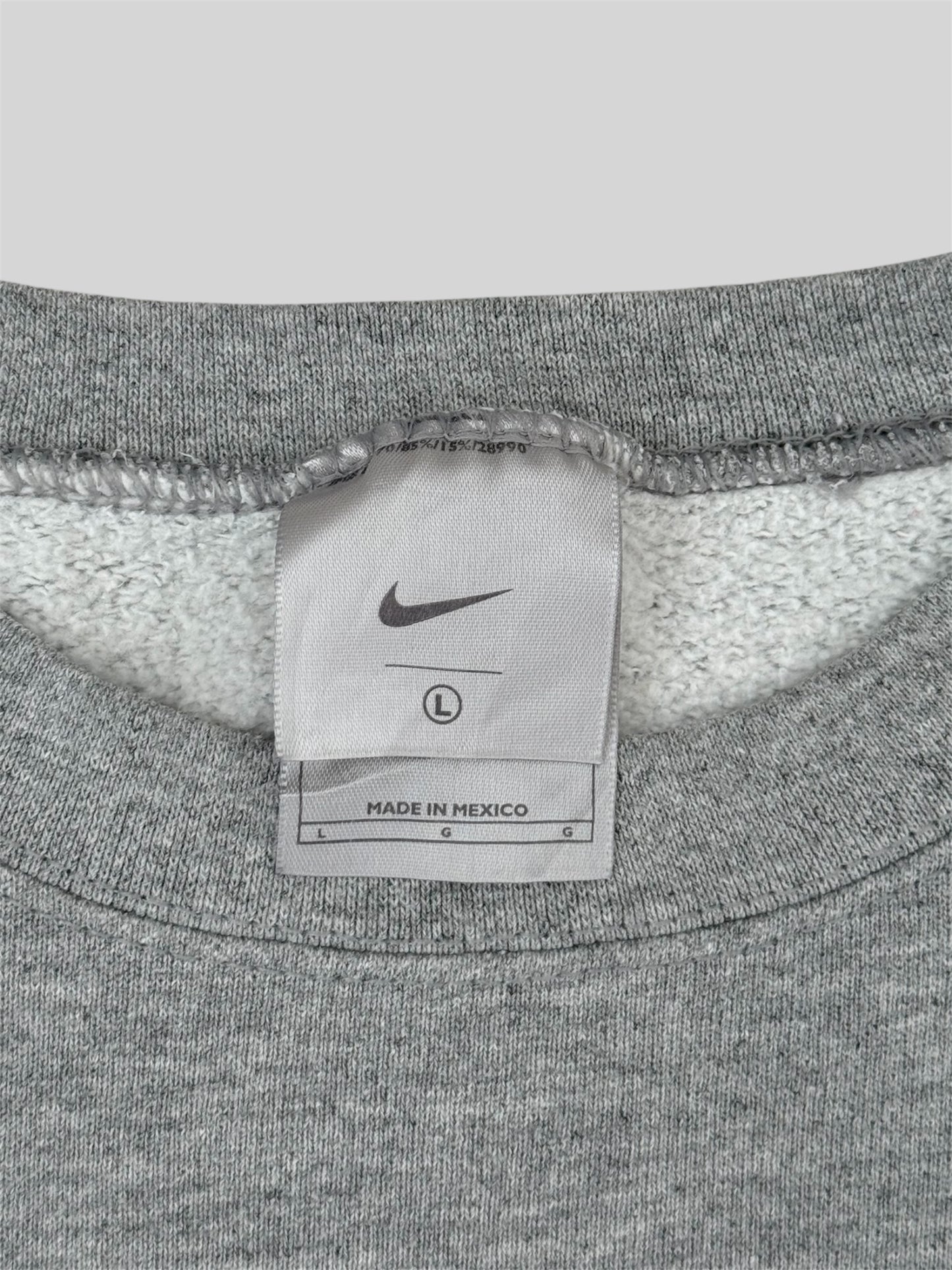 Vintage Nike 90s Embroidered Swoosh Pullover Sweatshirt Light Grey Large