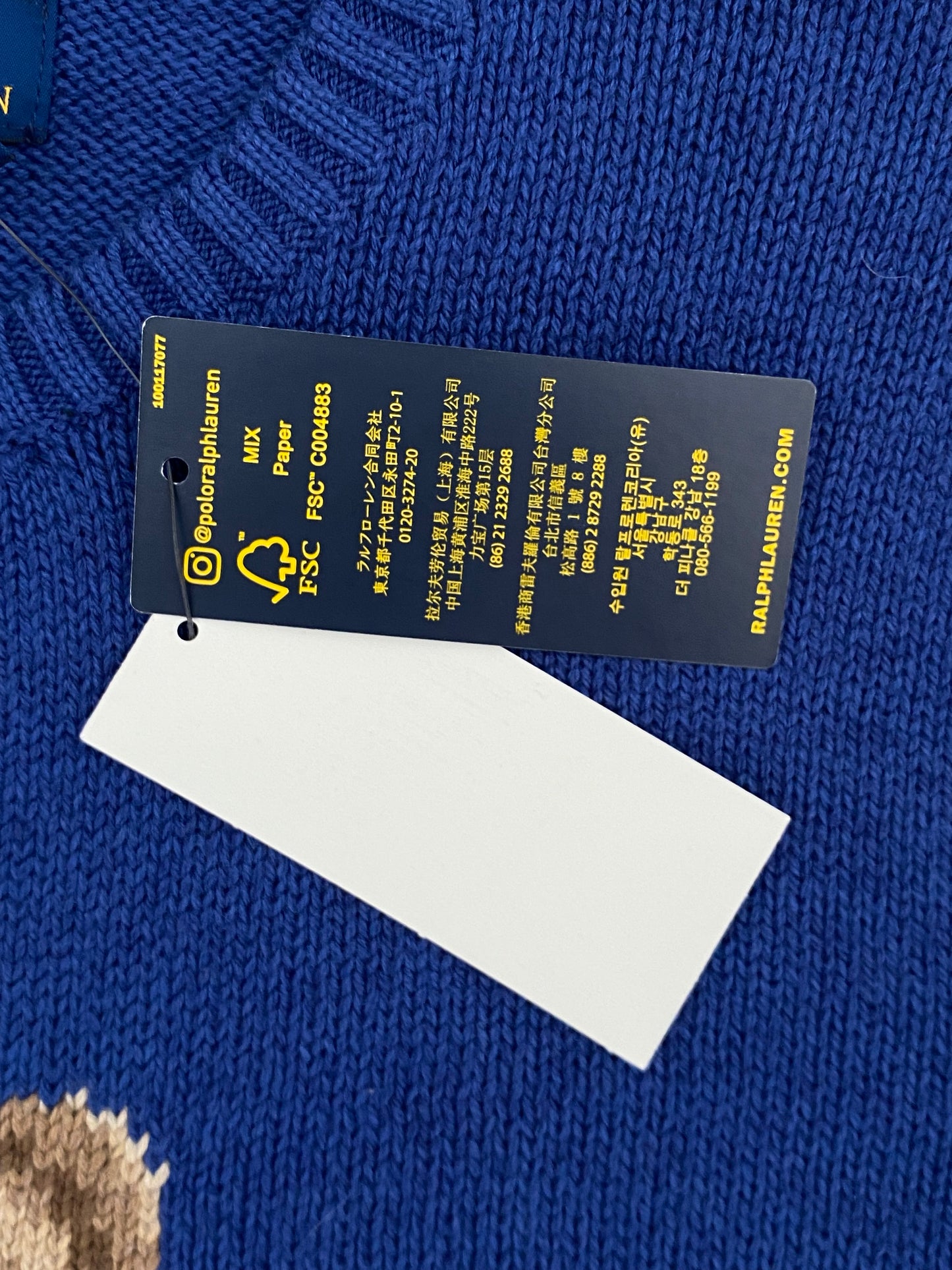 BNWT Authentic Polo Ralph Lauren Bear Knitted Jumper Blue XL (18-20) £249RRP