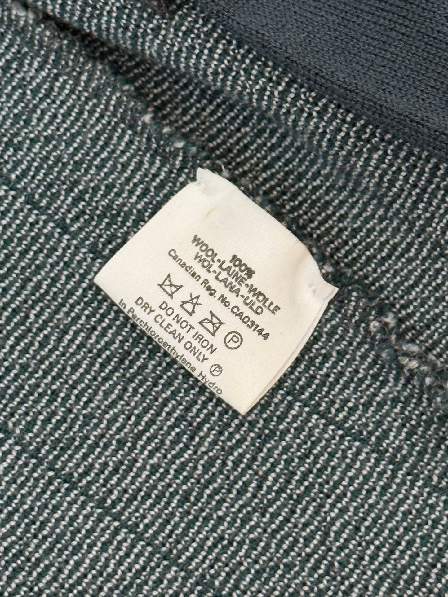 Vintage Burberry 90s Women’s Button Up Stripy Wool Cardigan Grey Medium