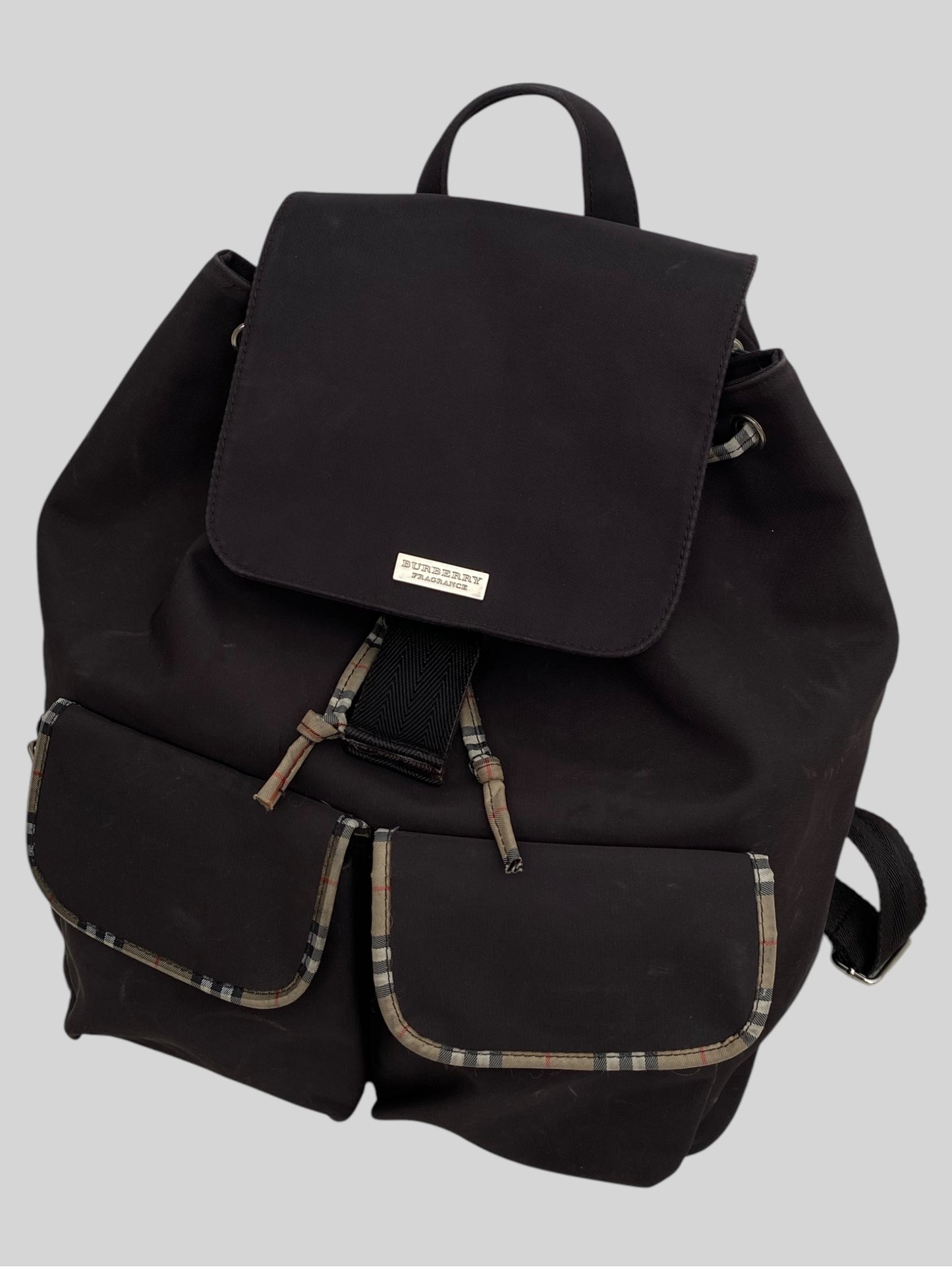 Burberry Nylon & Leather Medium Black Rucksack Backpack