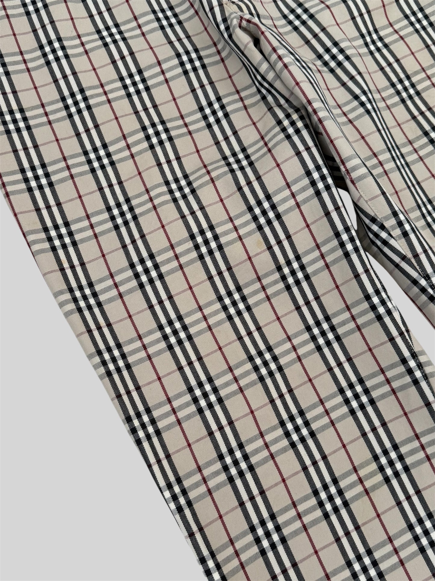 Rare Vintage Burberry 2000s Straight Fit Nova Check Trousers Beige W34 L34