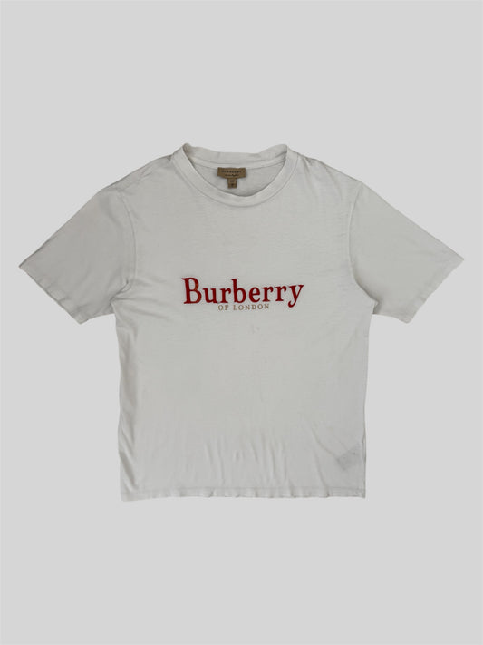 Authentic Vintage Burberry Embroidered Spellout Shirt White X-Small