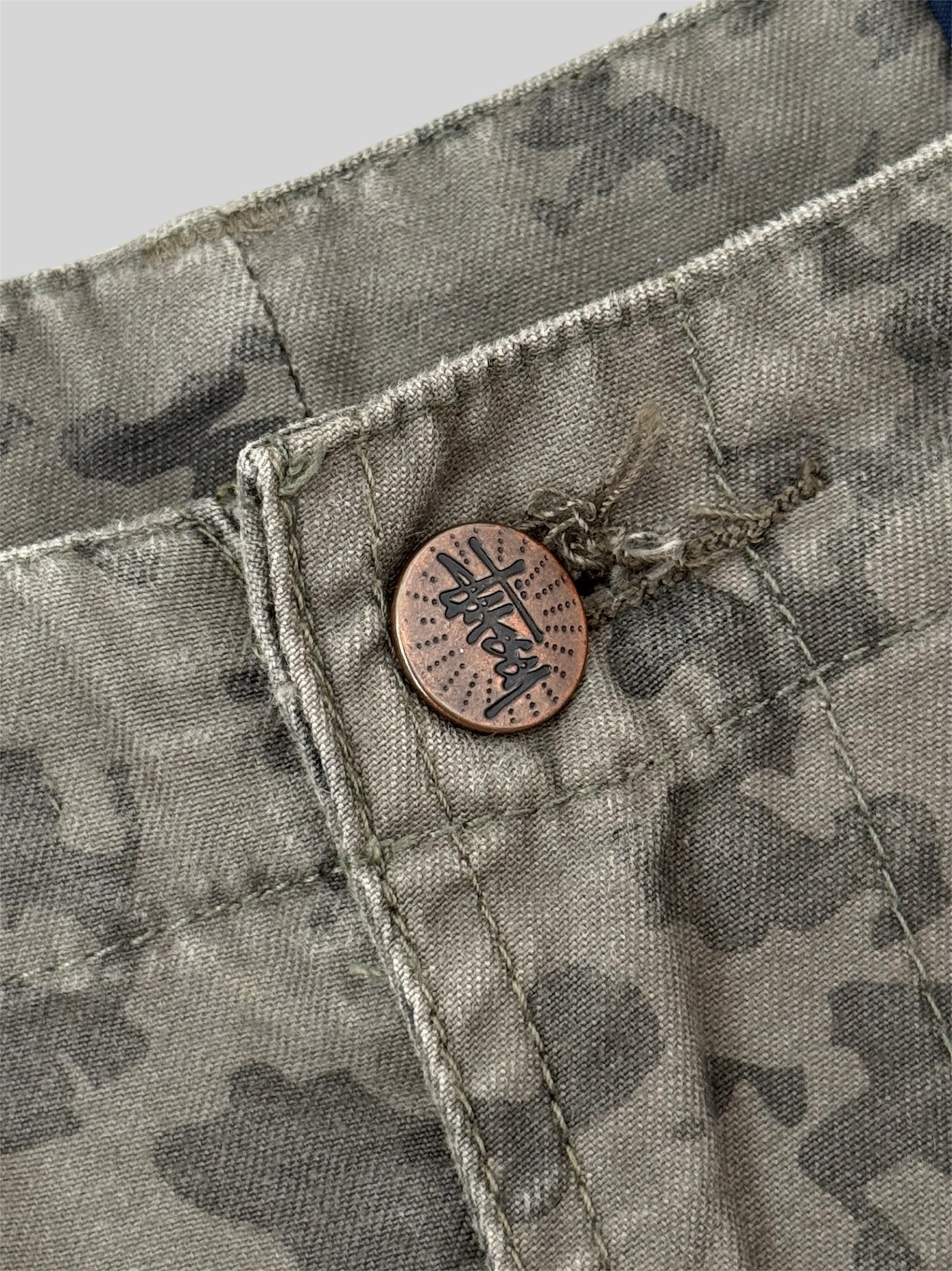 Rare Vintage Stussy 1990s Camouflage Camo Shorts Green W32