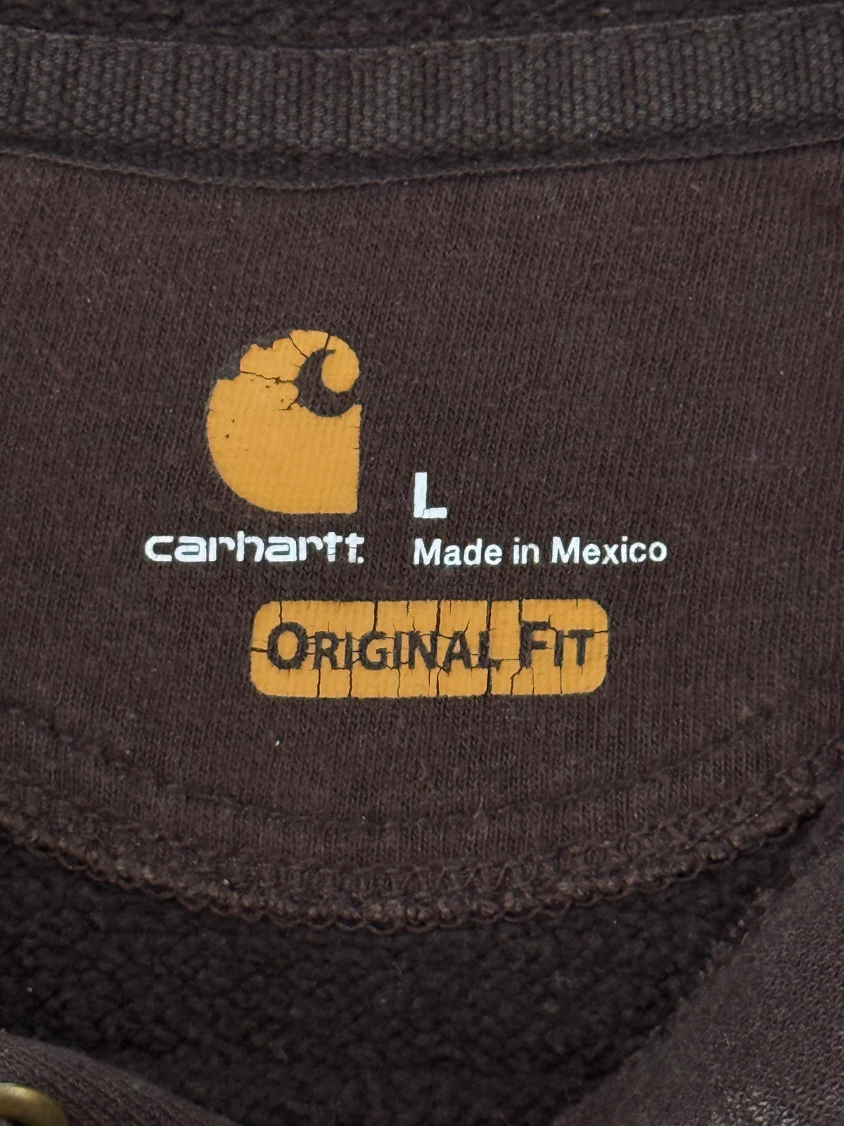 Modern Original Carhartt 2016 Embroidered Pullover Hoodie K121 DKB Brown Large
