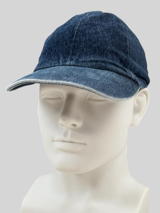 Vintage Burberry 2000s Nova Check Denim Adjustable Baseball Cap Blue One Size