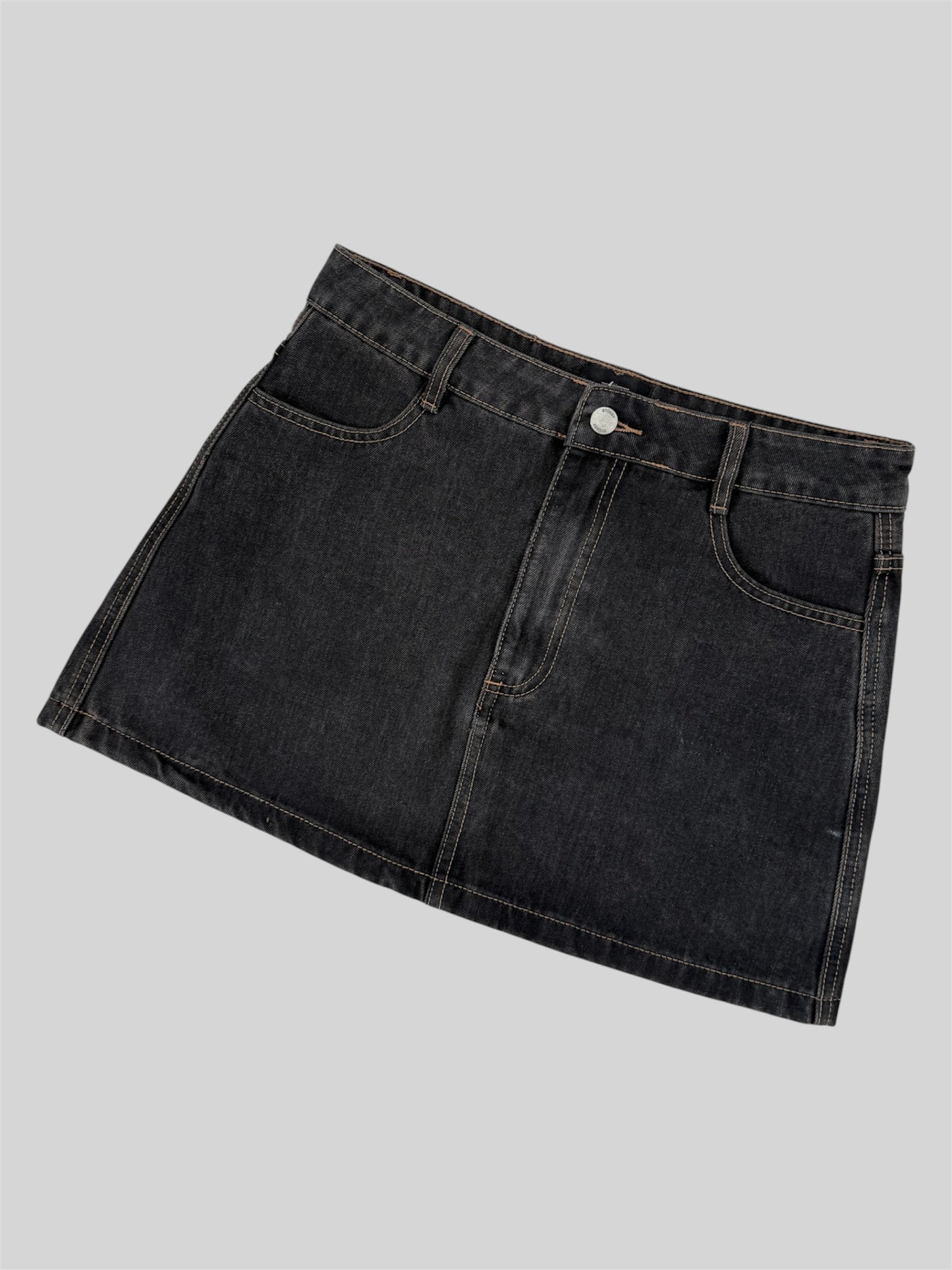 Modern Stussy Short Denim Straight Pencil Skirt Black Size 10