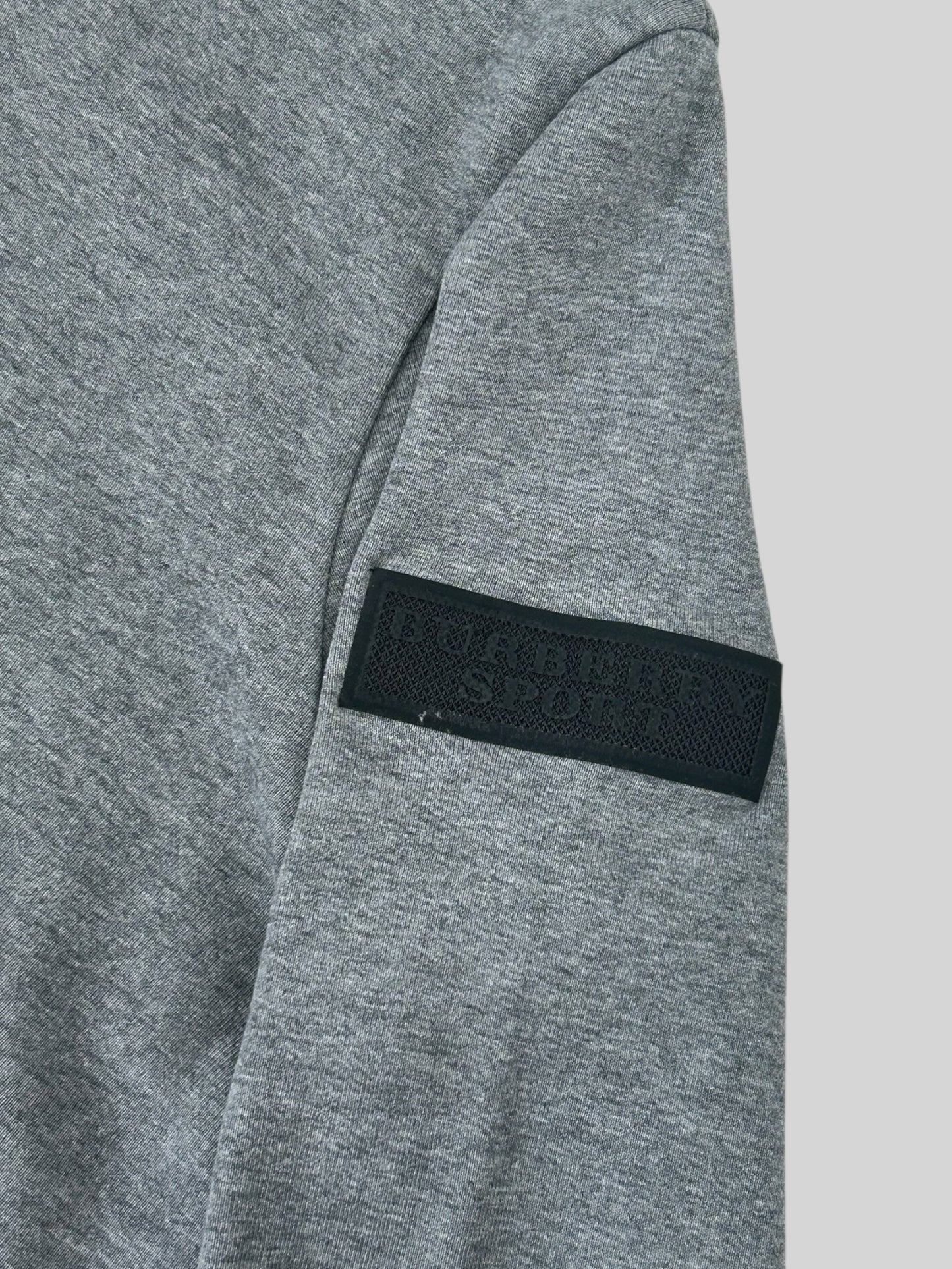 Vintage Burberry Sport Spellout Full Zip Active Hoodie Light Grey Large