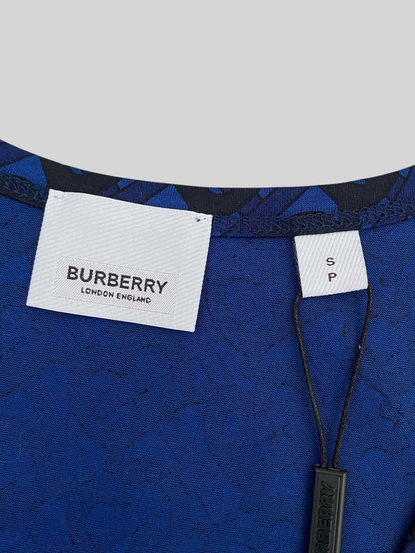 Burberry Women’s Navy Monogram Print Mini Dress Size Small £350RRP