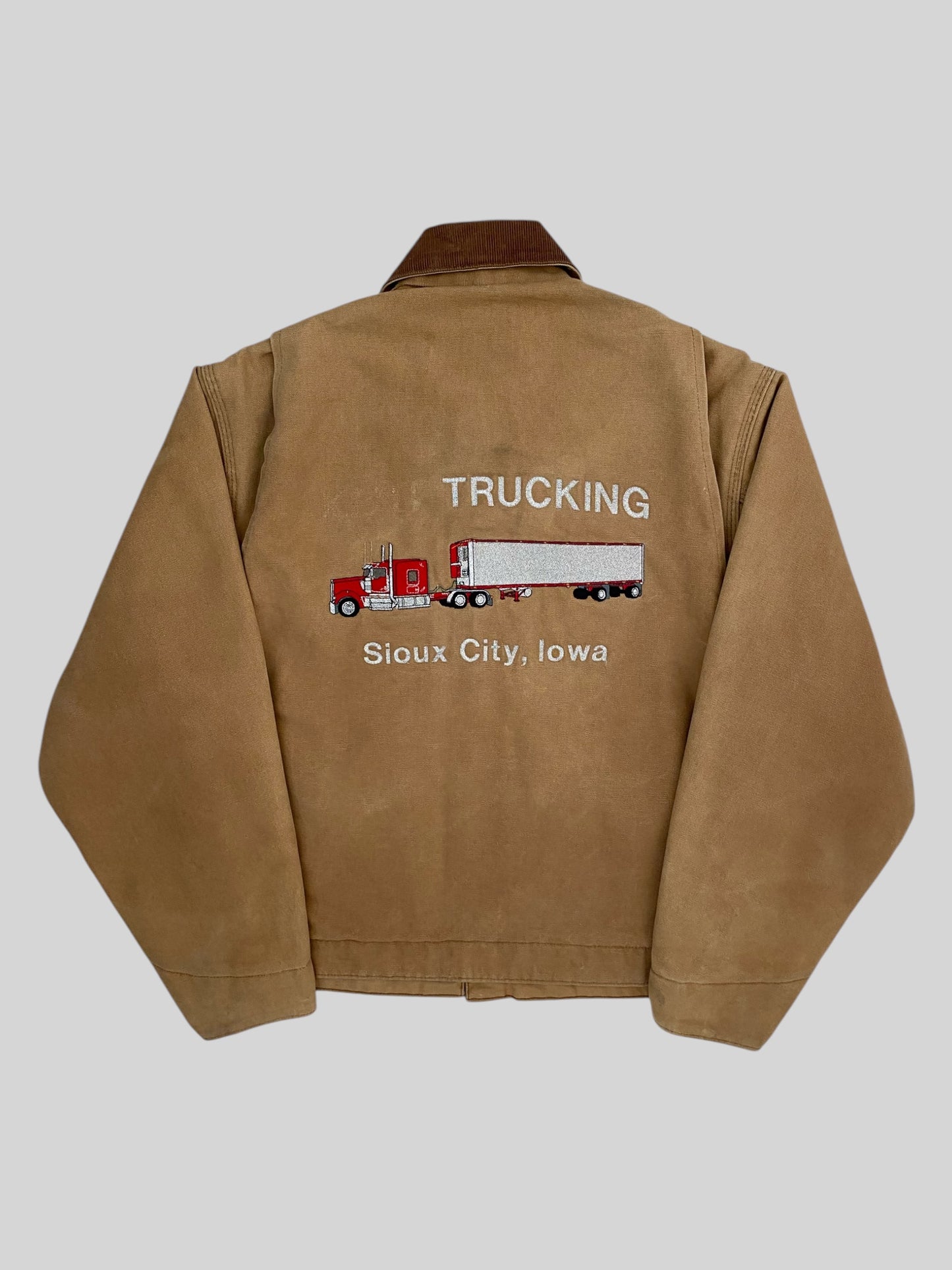 Vintage Carhartt Cushion Lined American Detroit Jacket Beige Large