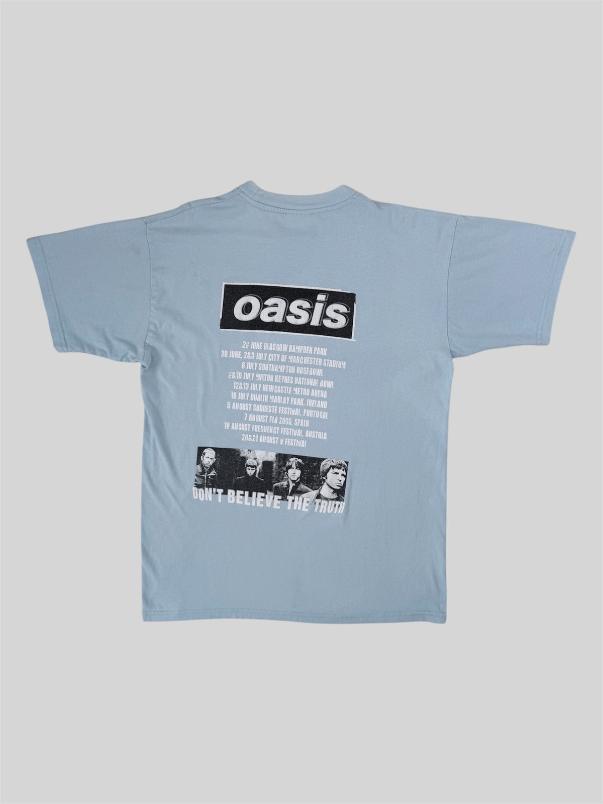 Vintage Oasis 2005 Don't Believe The Truth Tour T Shirt Blue Large