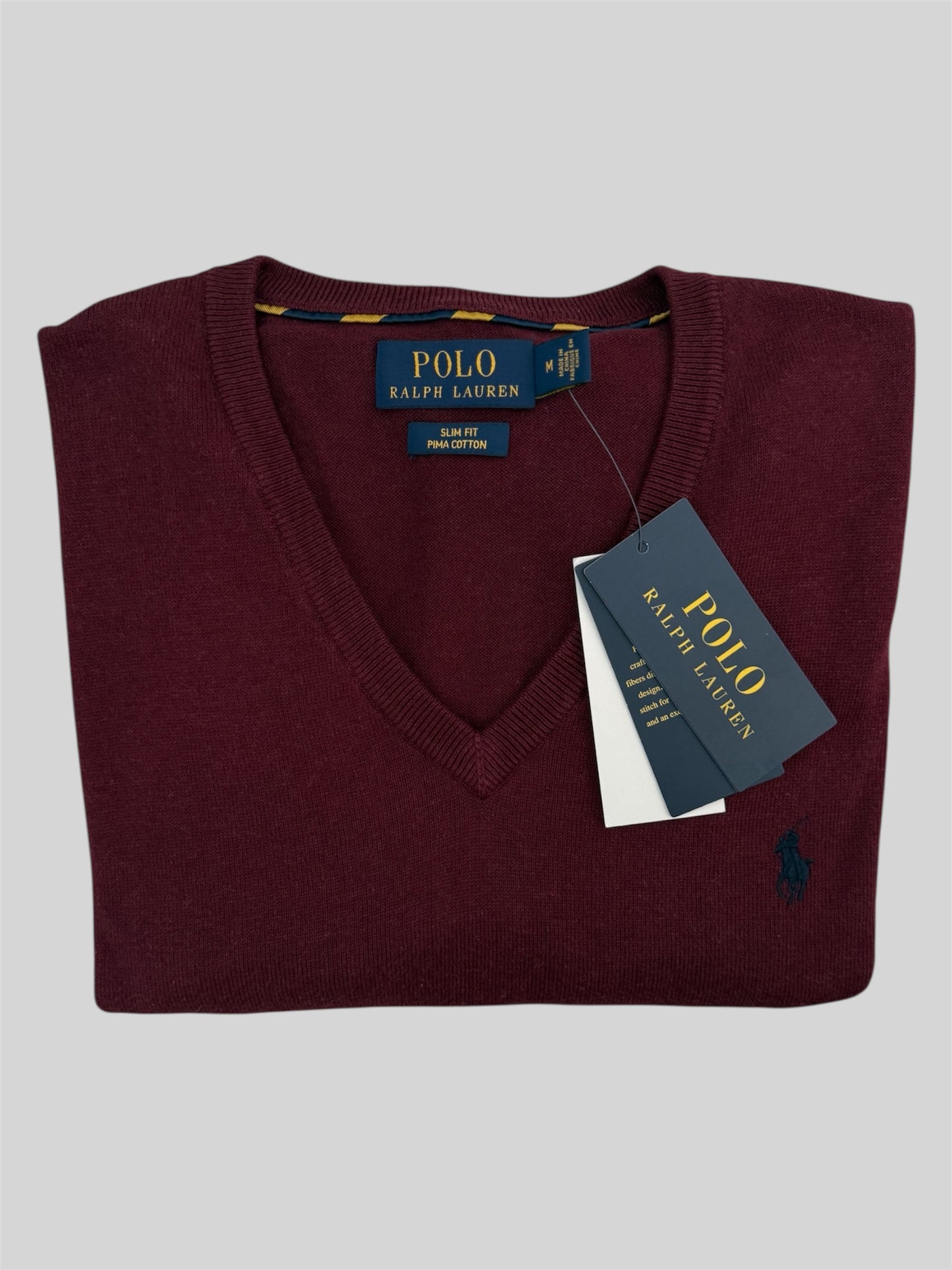 BNWT Authentic Polo Ralph Lauren Pullover Jumper Burgundy Medium £190RRP + Seal Bag