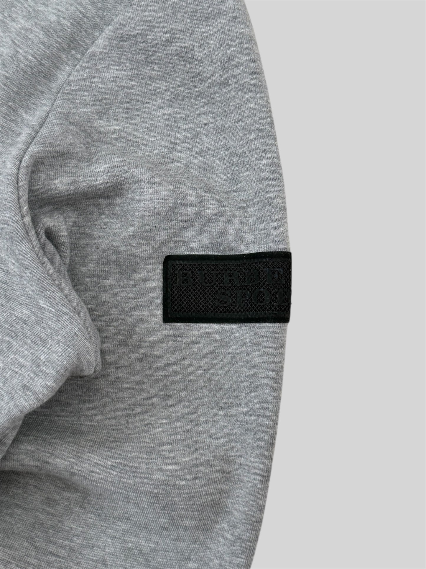 Vintage Burberry Sport Spellout Full Zip Active Hoodie Light Grey Medium