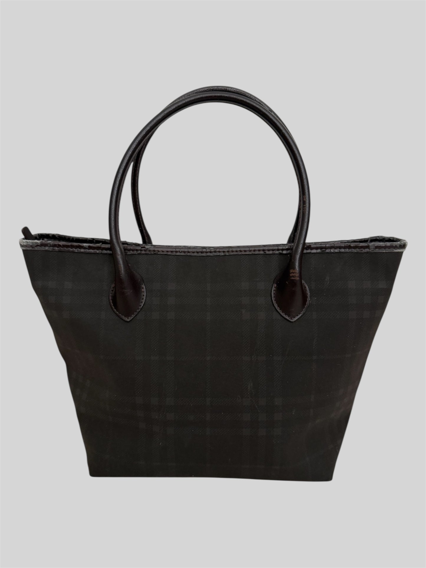 Vintage Burberry 2000s Nova Check Women’s Medium Shoulder Travel Handbag Brown