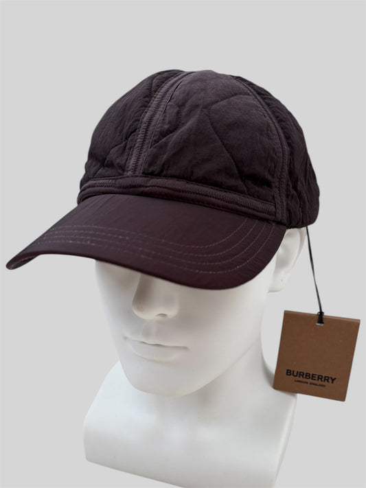 Brand New With Tags Burberry Quilted Baseball Cap Maroon Size Large £325RRP
