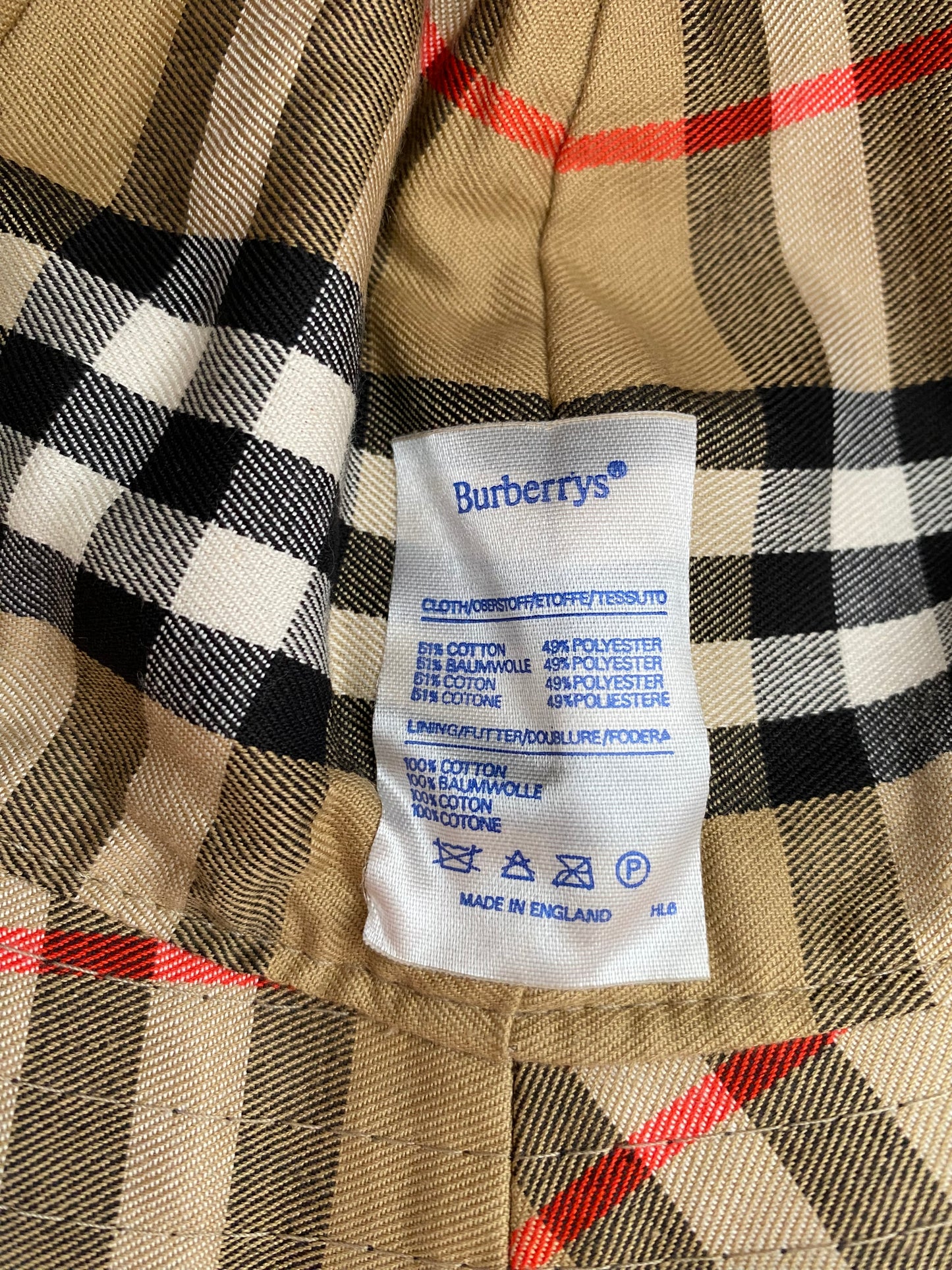 Vintage 1990s Burberry Nova Check Inner Lining Bucket Hat In Original Packaging