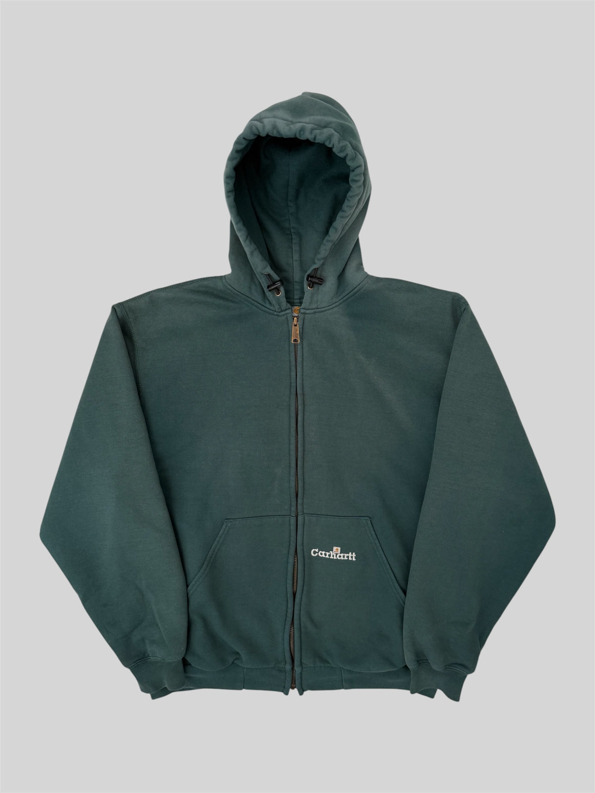 Vintage Carhartt 2002 Thermal Lining Full Zip Hoodie K129 HTG Green Medium