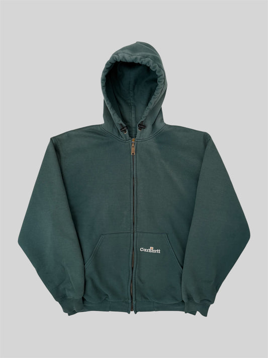 Vintage Carhartt 2002 Thermal Lining Full Zip Hoodie K129 HTG Green Medium